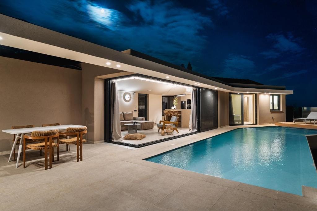 a modern looking house with a pool