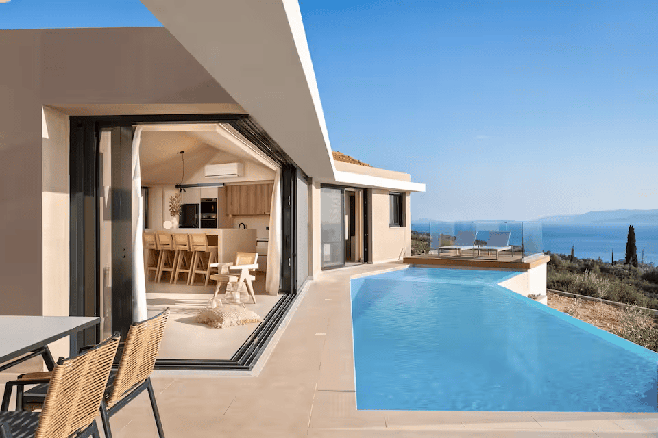 a house with a pool