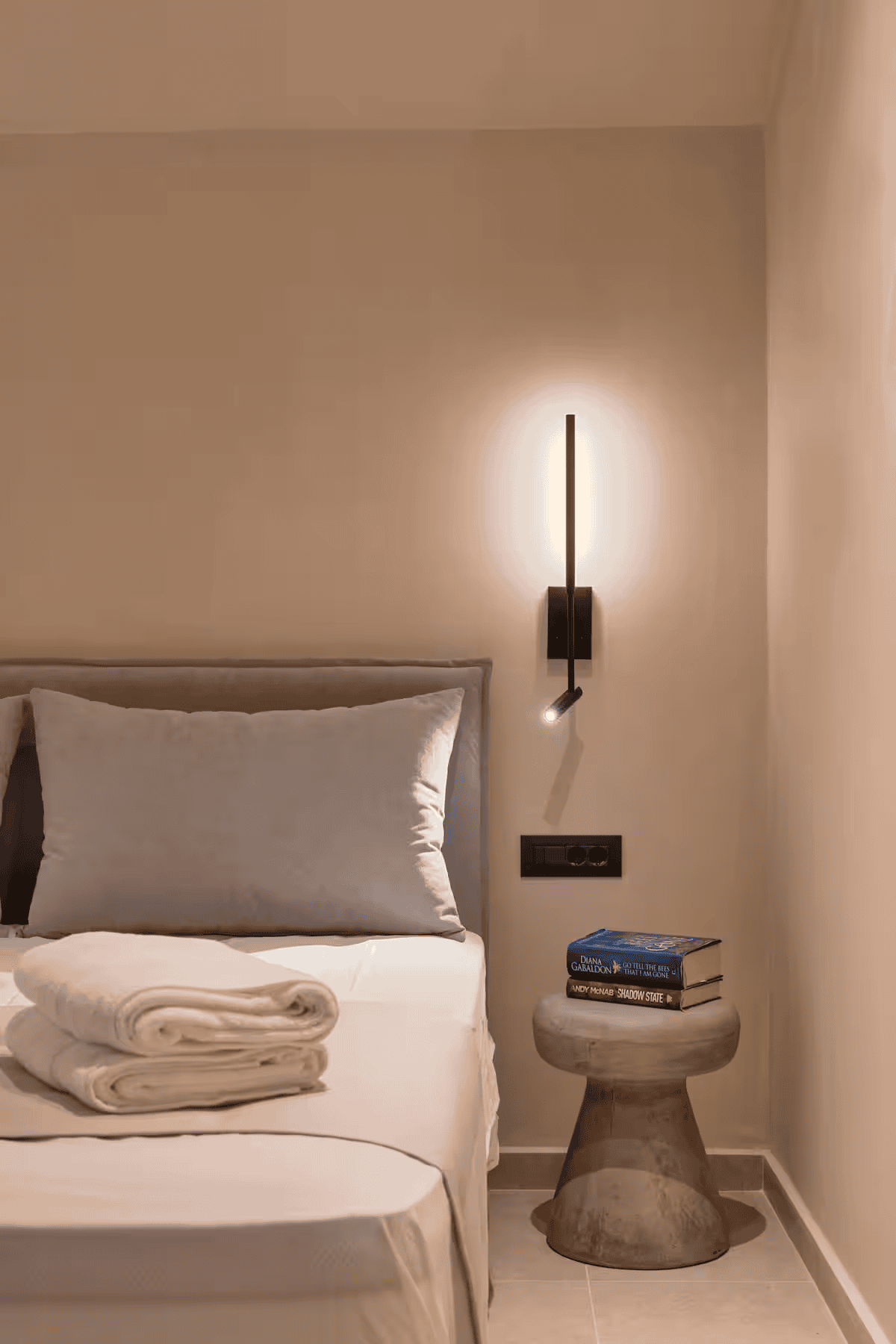 a lamp on a wall