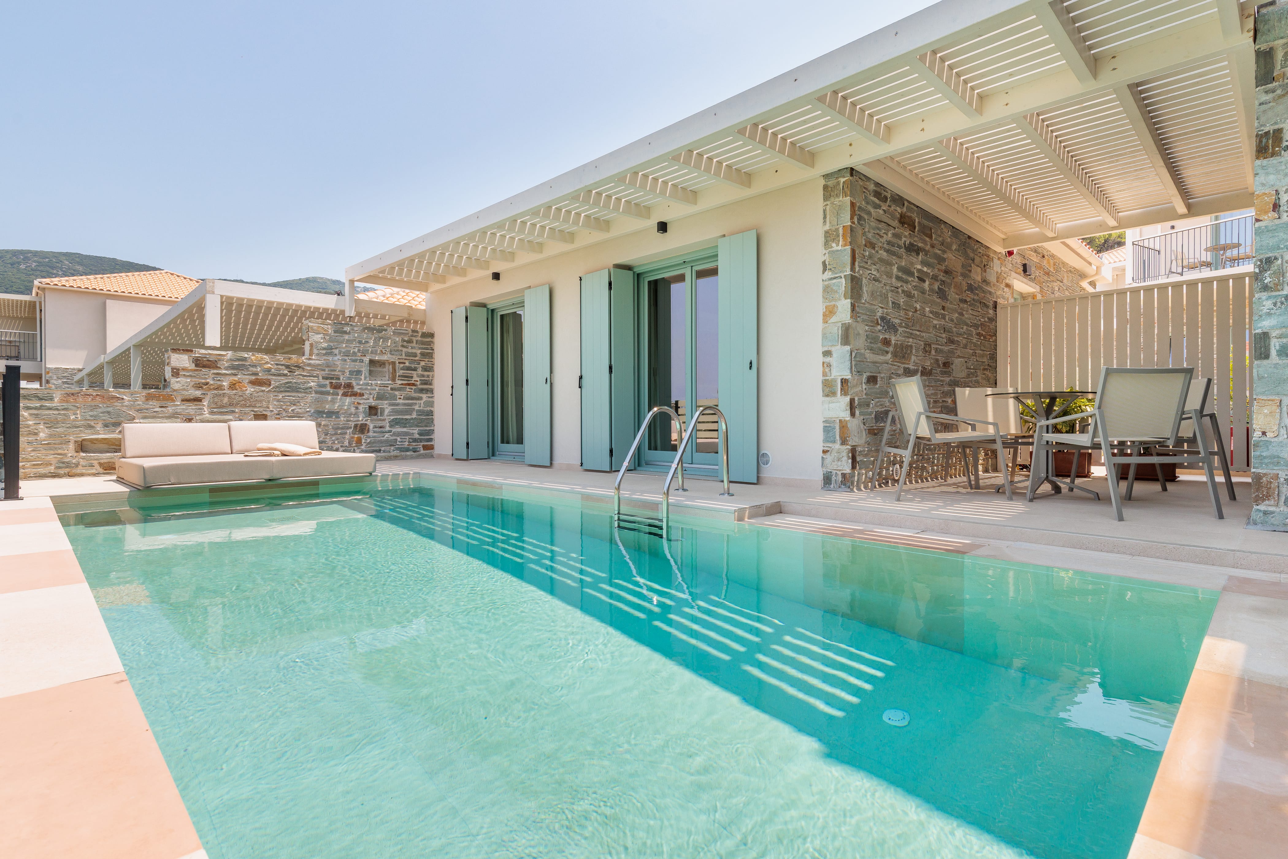 a swimming pool in a house