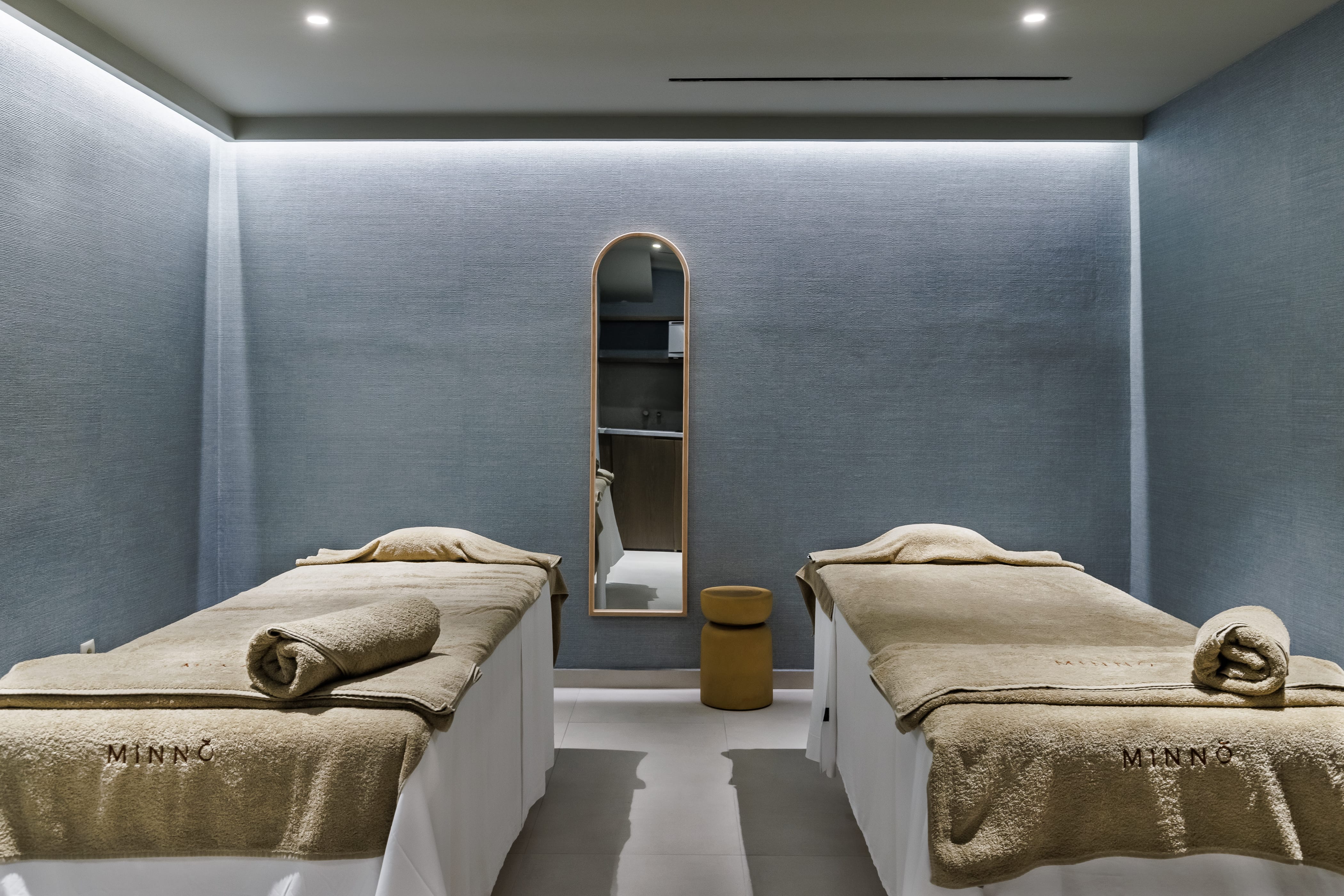 a room with two beds