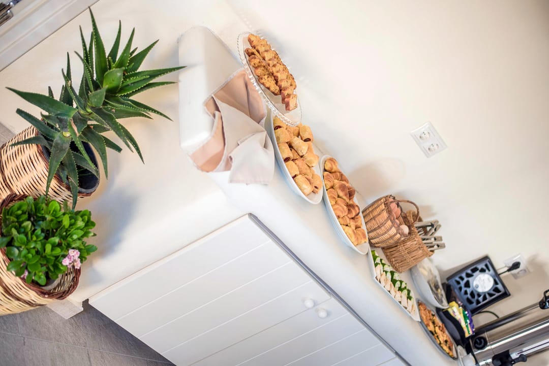 a table with food on it