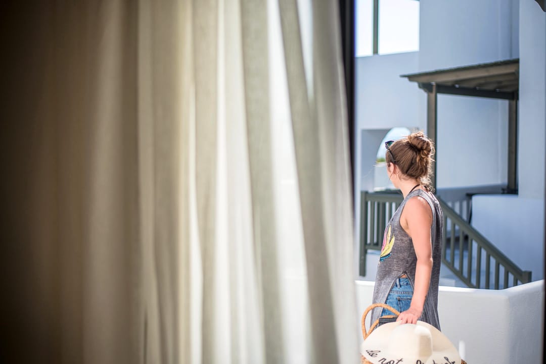 a person sitting on a staircase