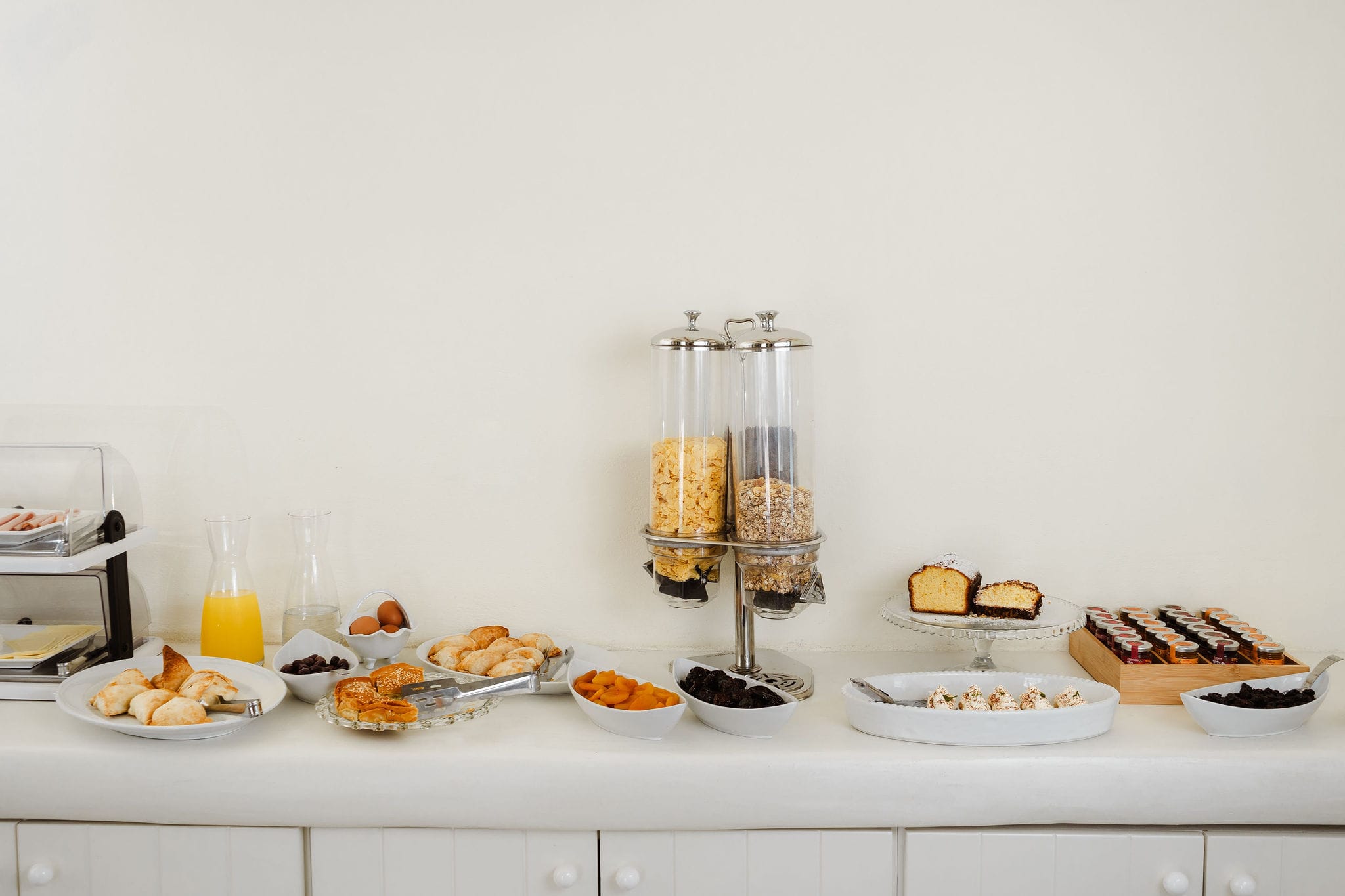 a table with food on it
