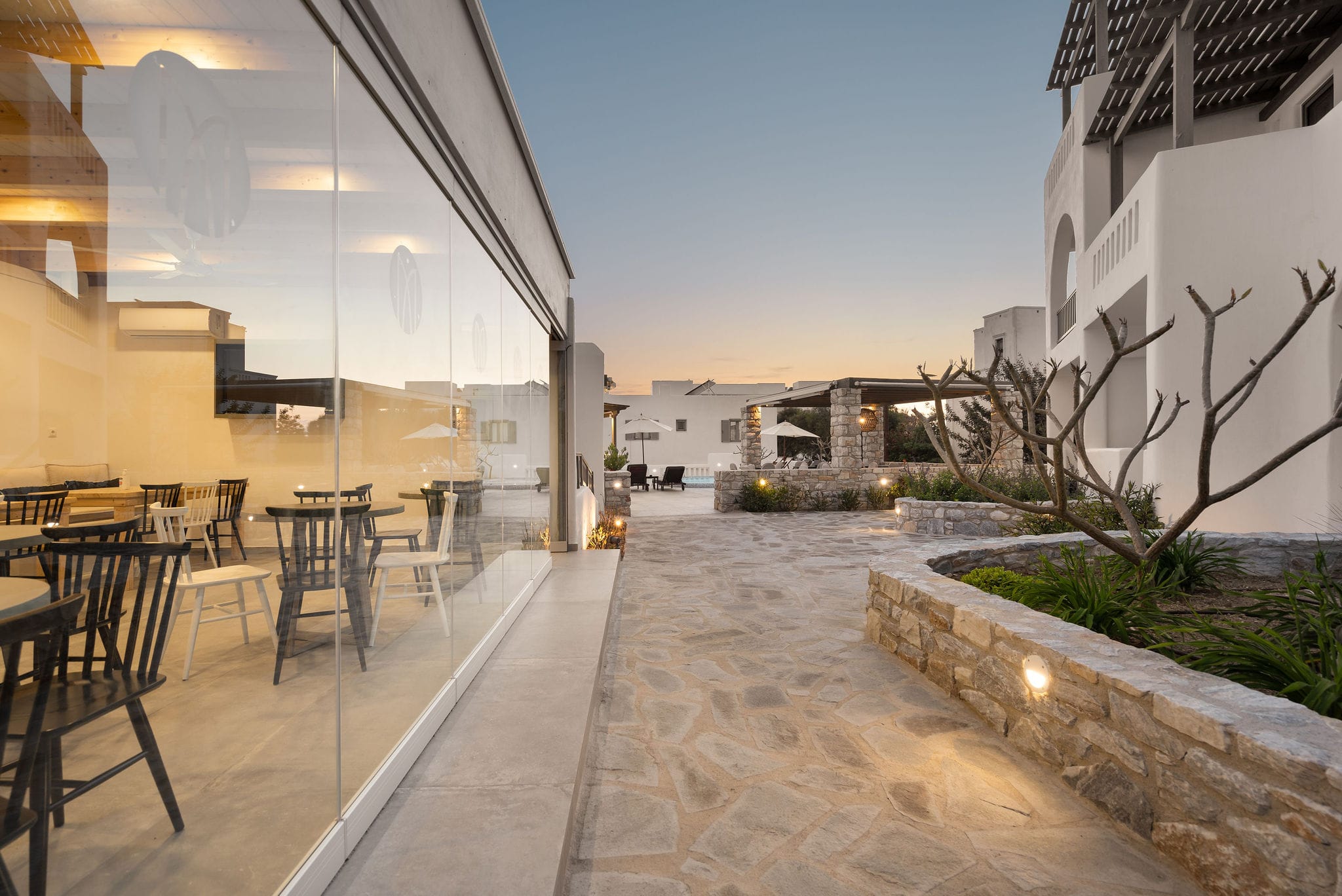 a walkway between buildings