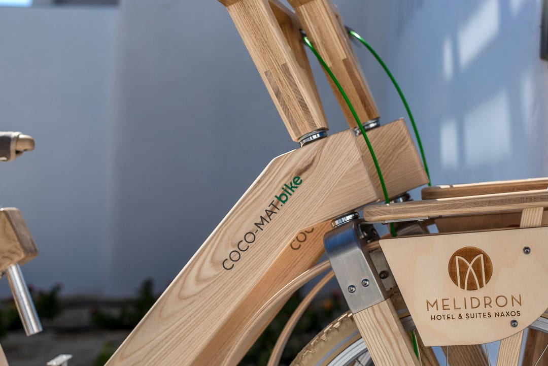 a bicycle with a green frame