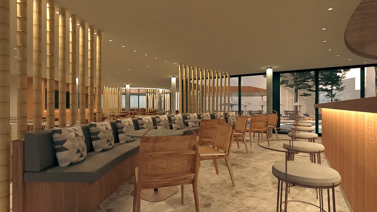 a room with a couch and chairs