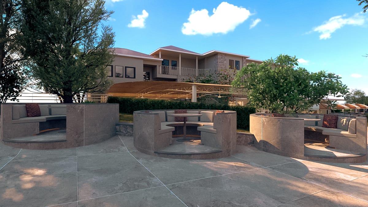 a building with a courtyard