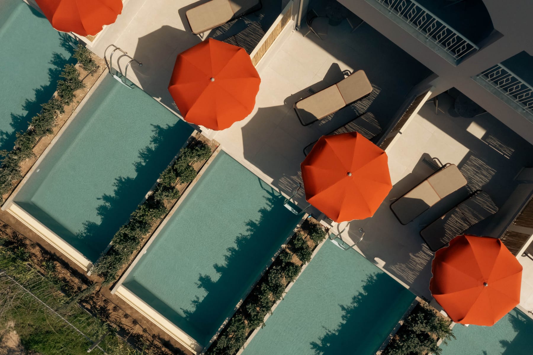 a group of umbrellas on a table