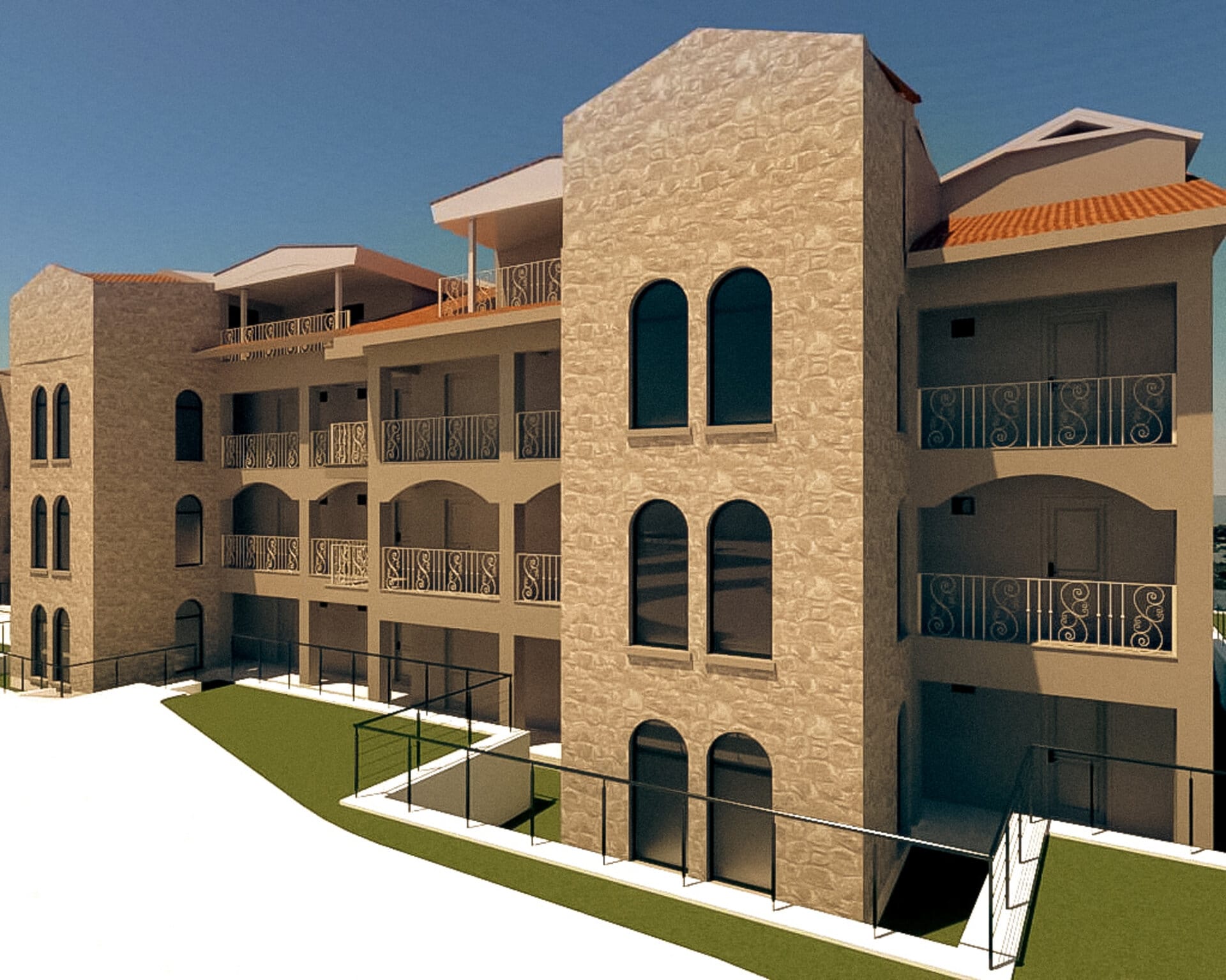 a building with a fence around it