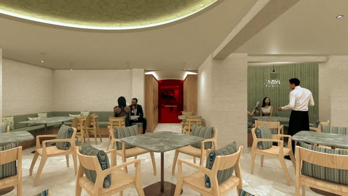 a group of people in a room
