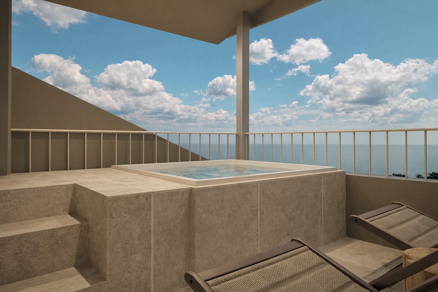 a large swimming pool