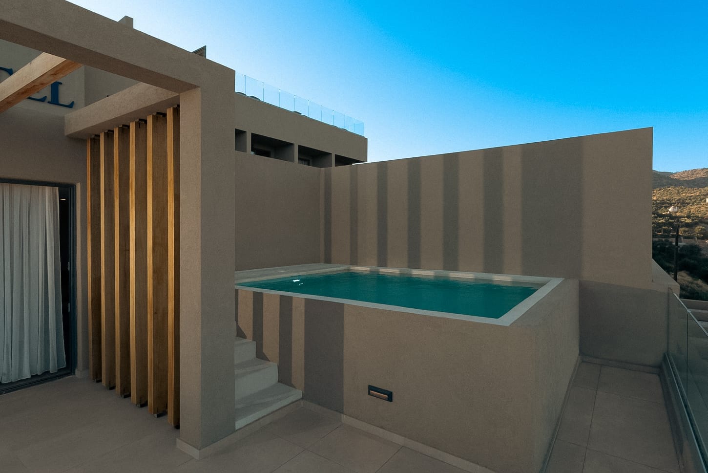 a swimming pool in a house