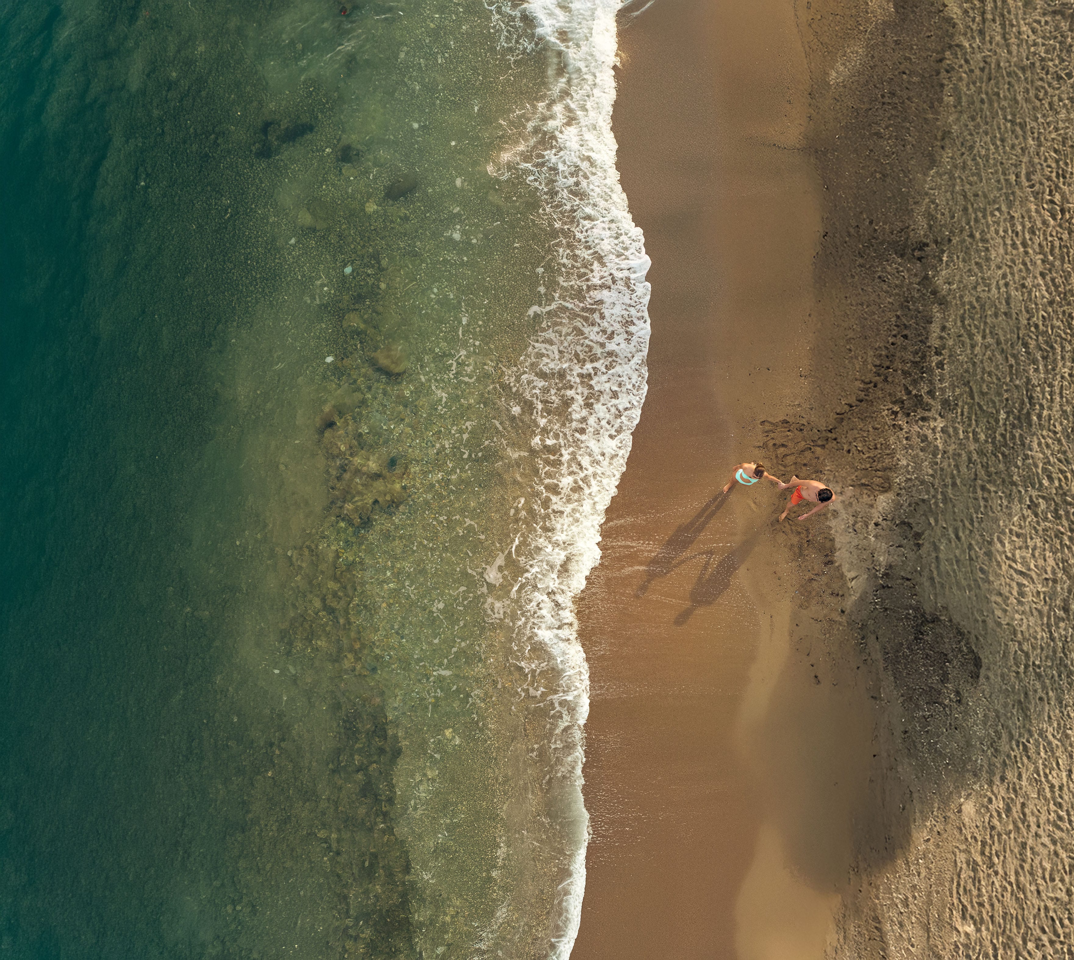 a person standing on a beach