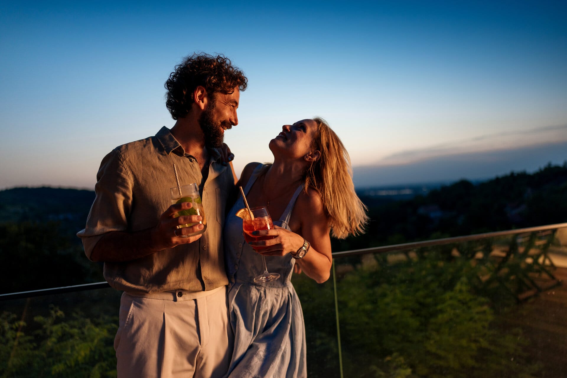 a man and woman kissing