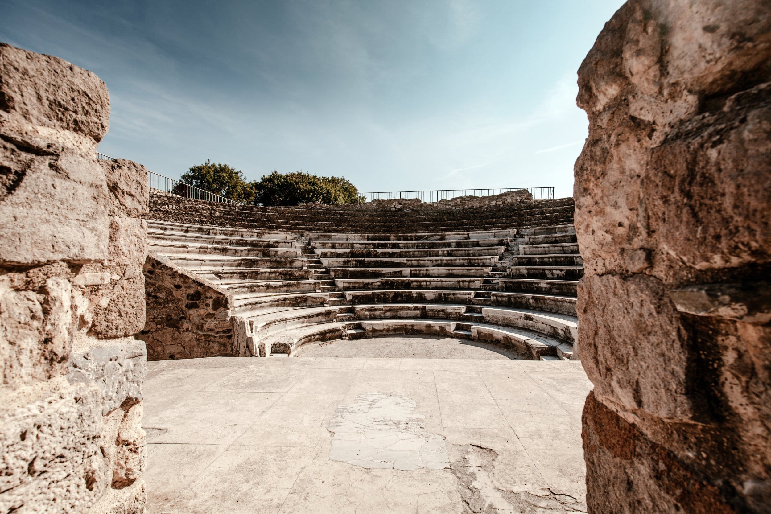 a stone staircase in a rocky area