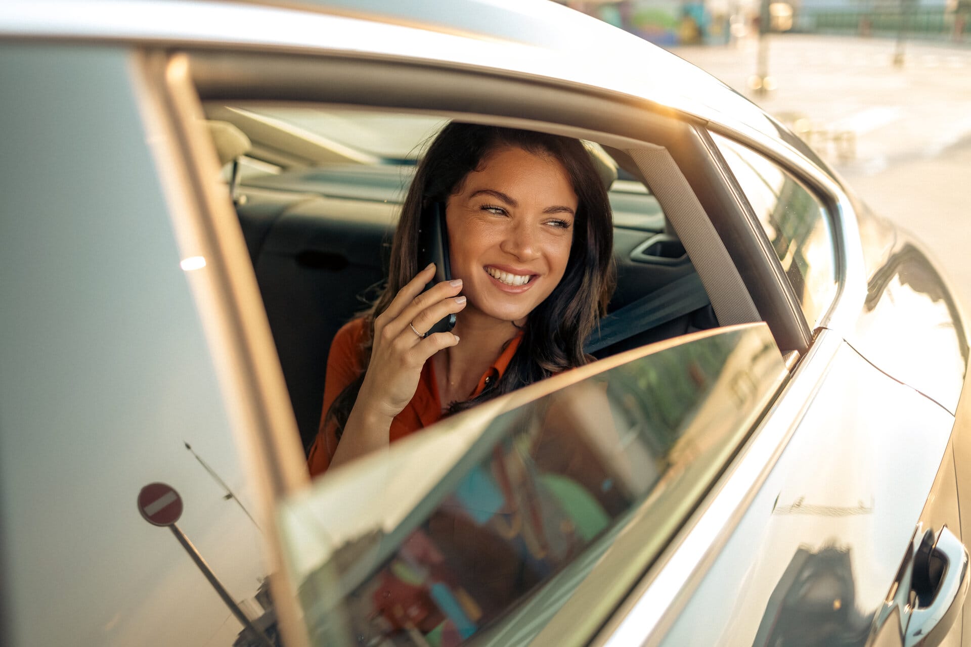 a person talking on a cell phone