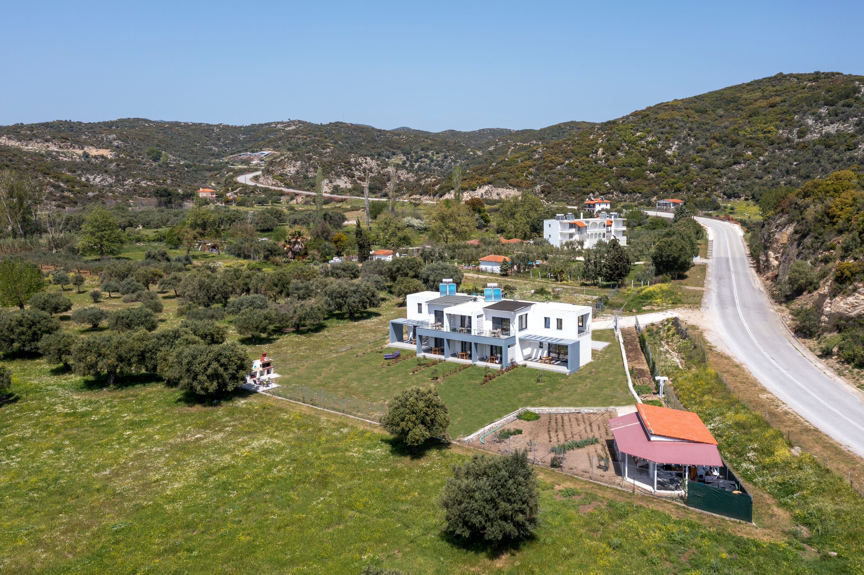 a group of houses in a valley