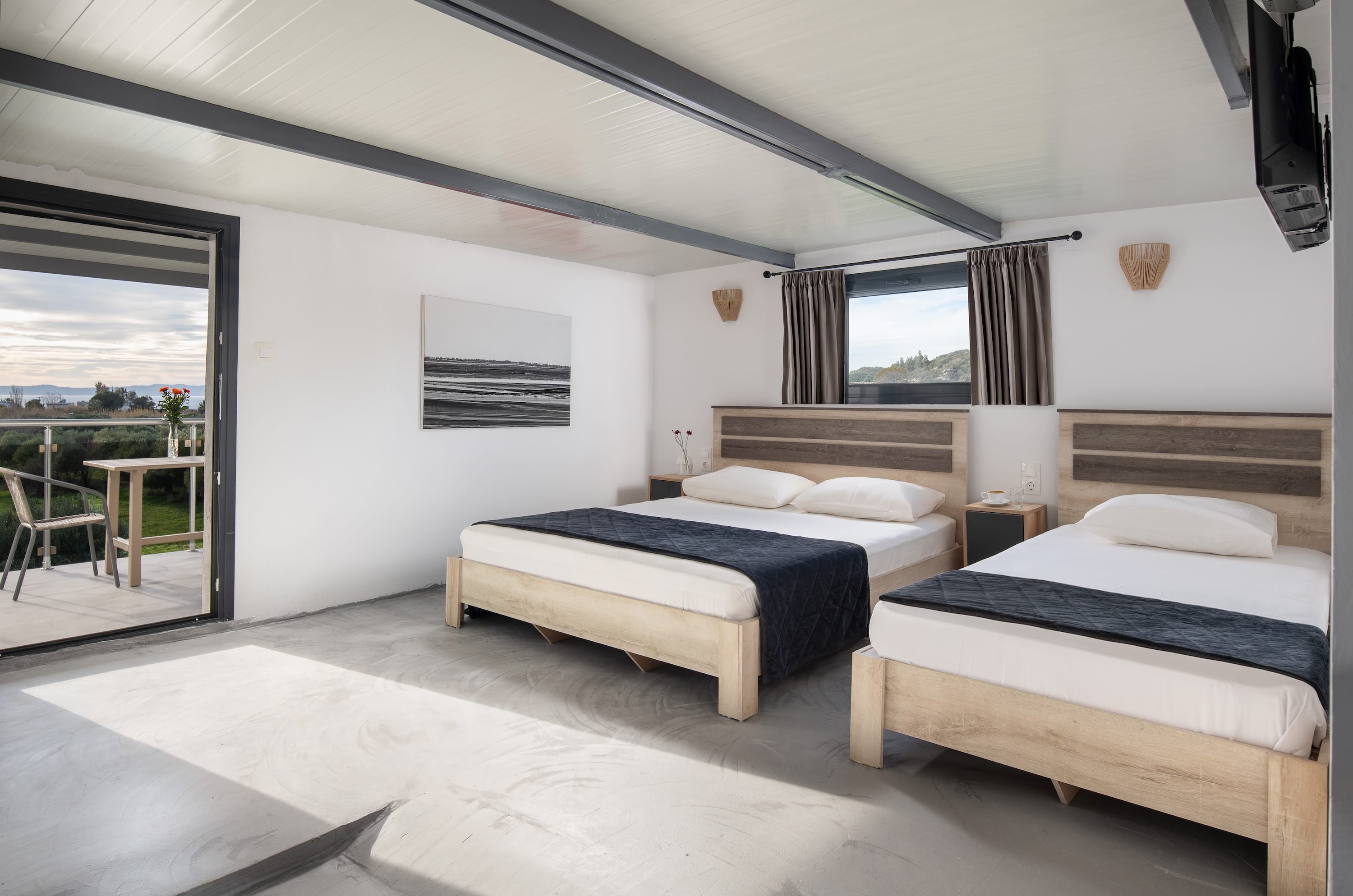 a room with two beds