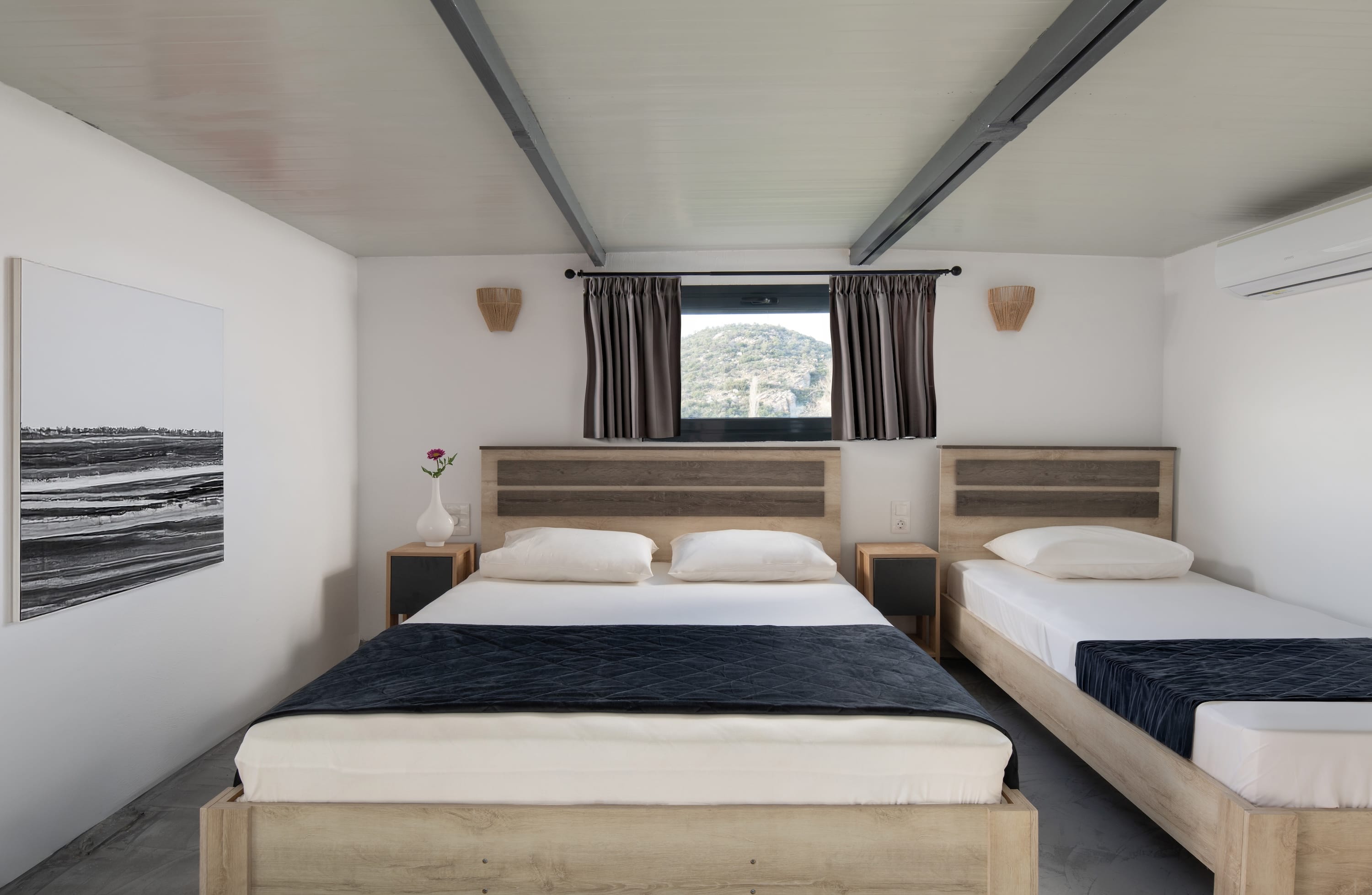 a room with two beds