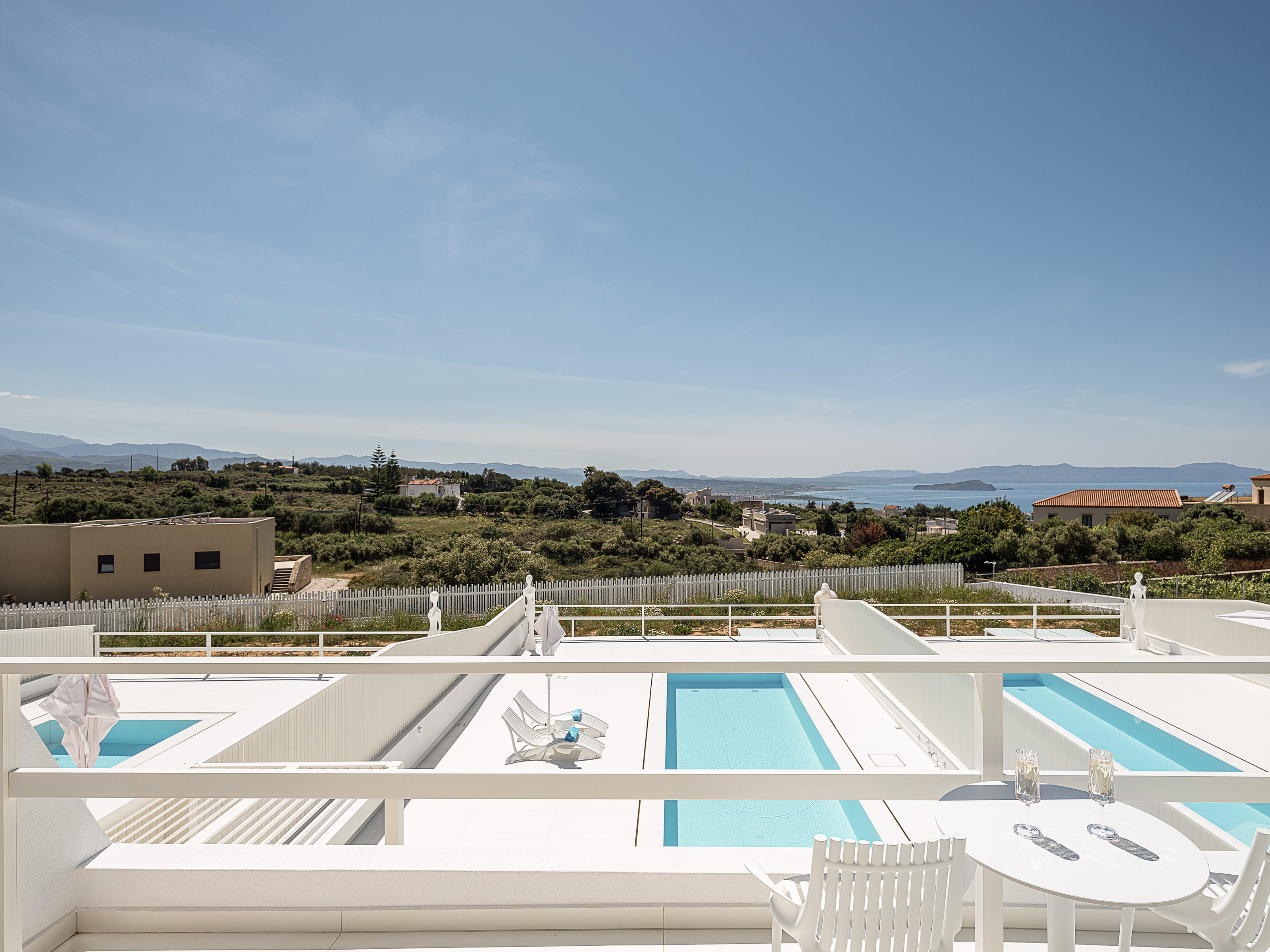 a pool on a roof