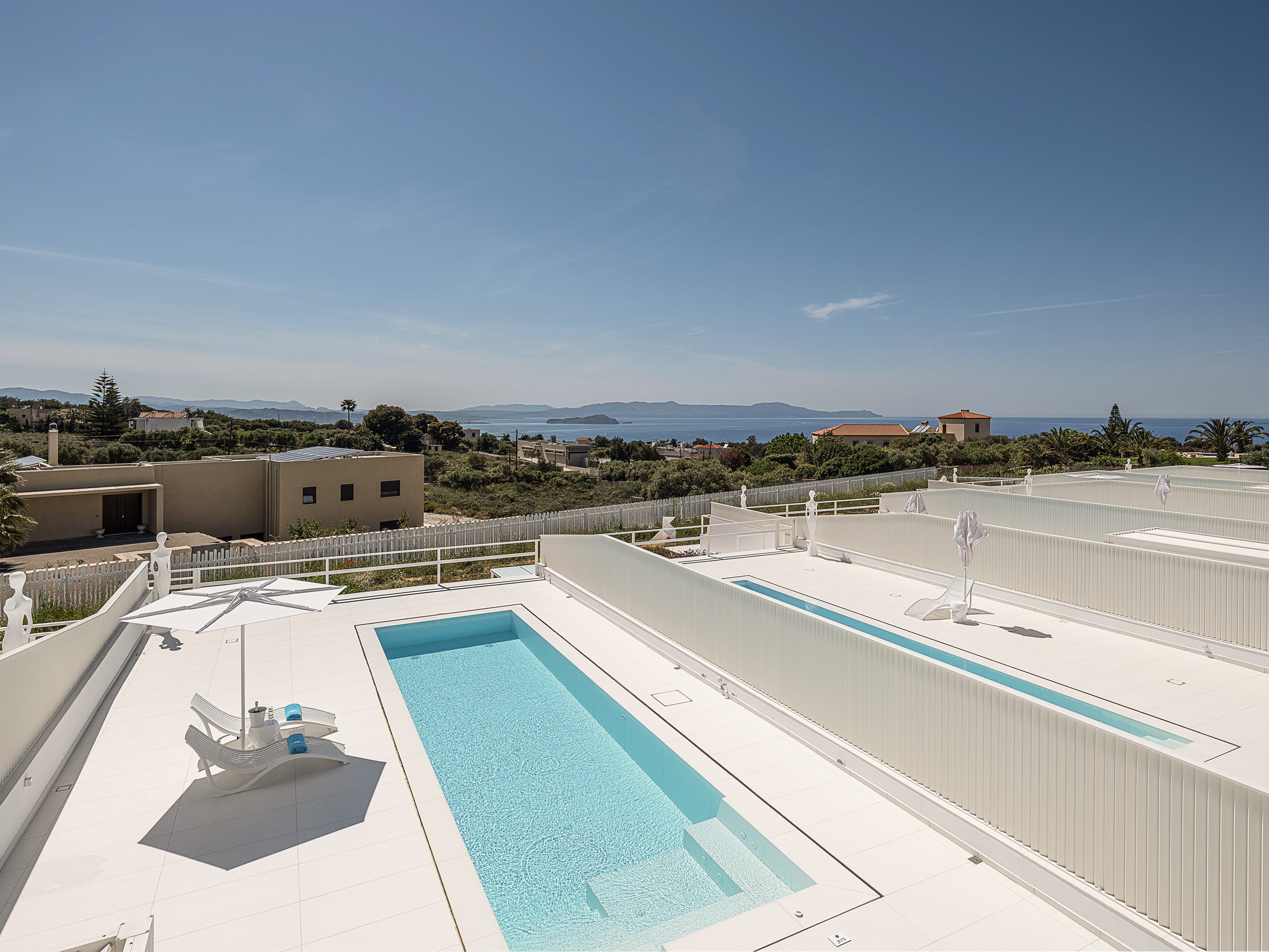 a pool on a roof