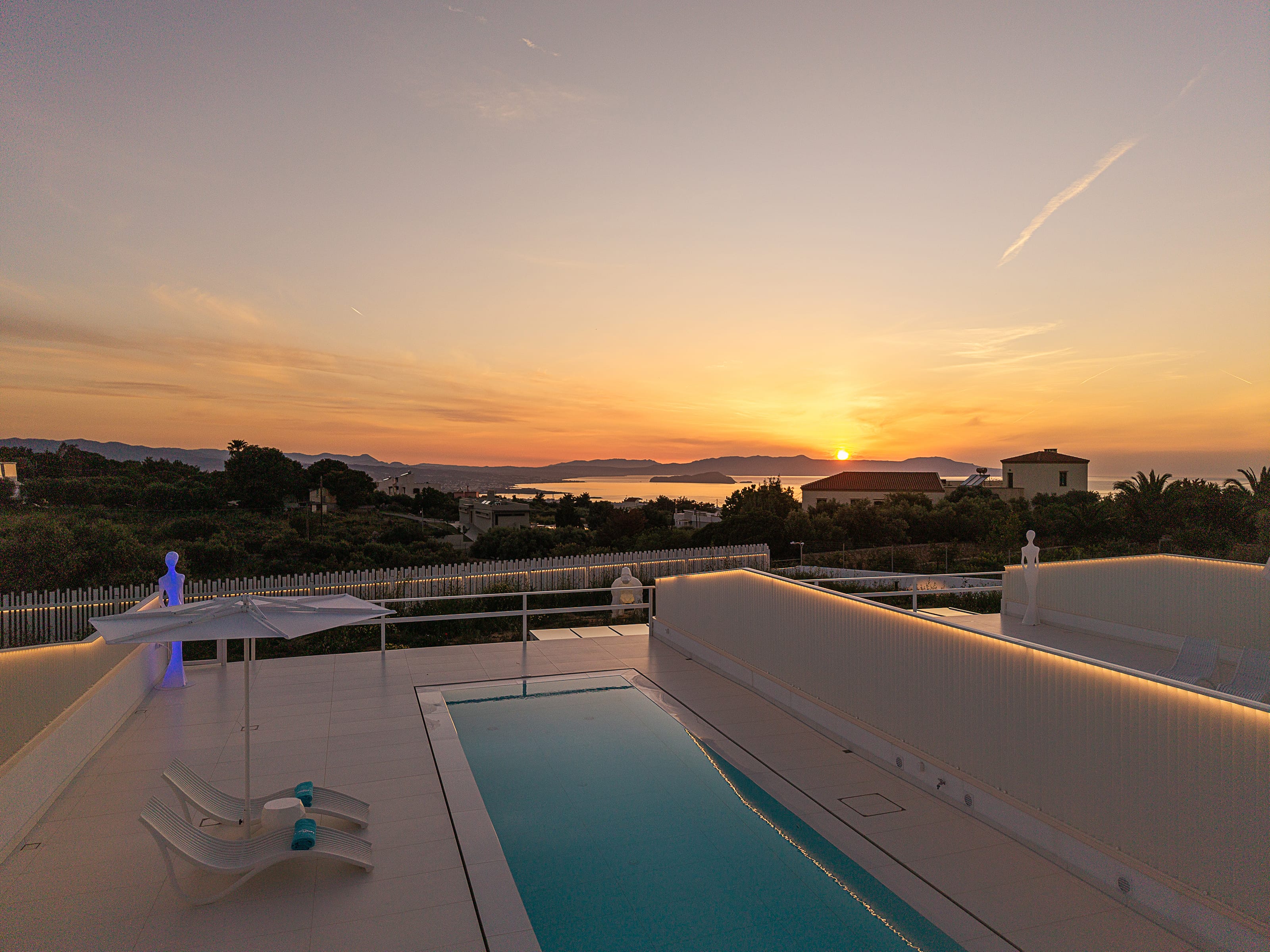 a pool on a rooftop