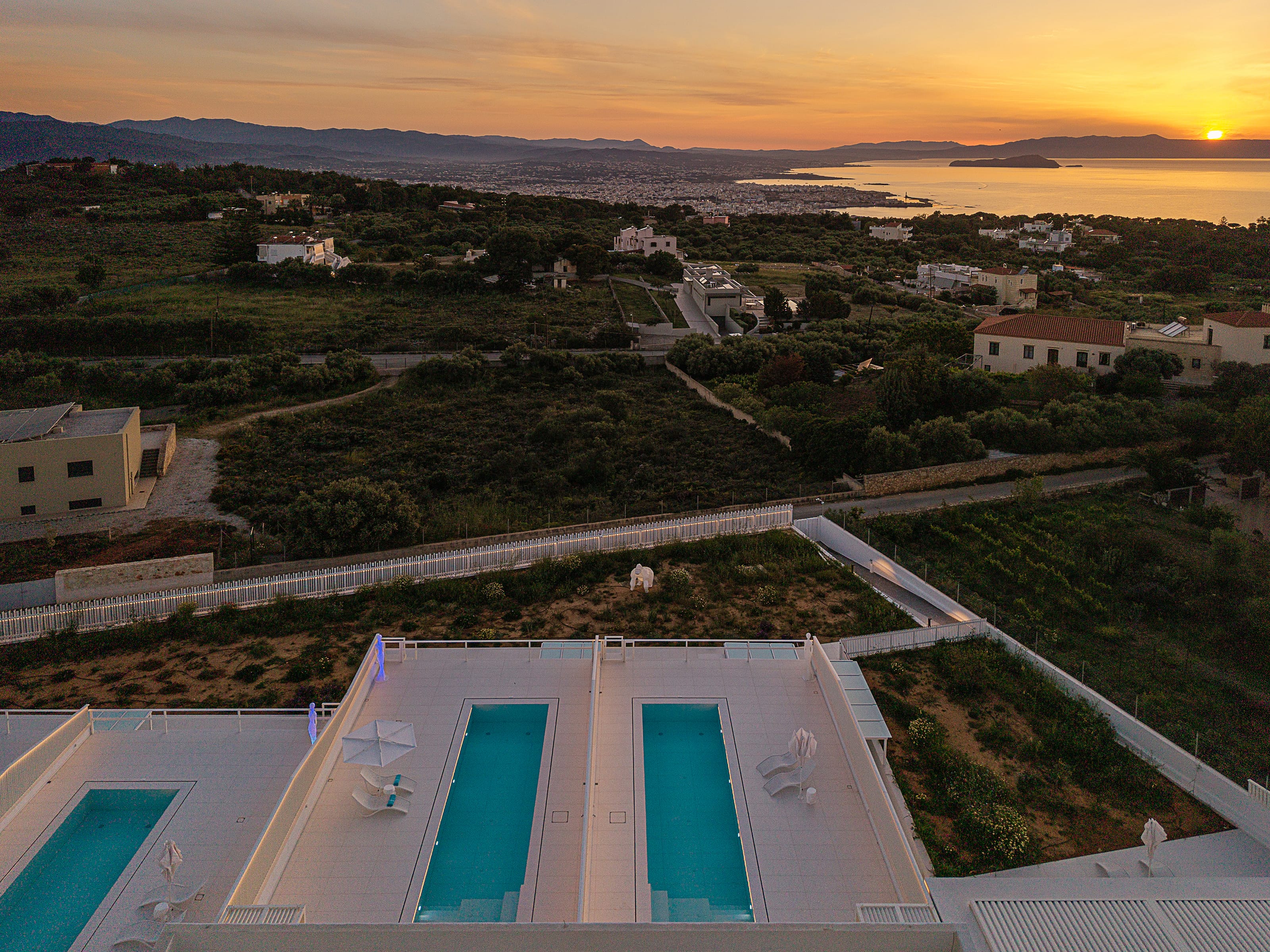 a pool on a roof