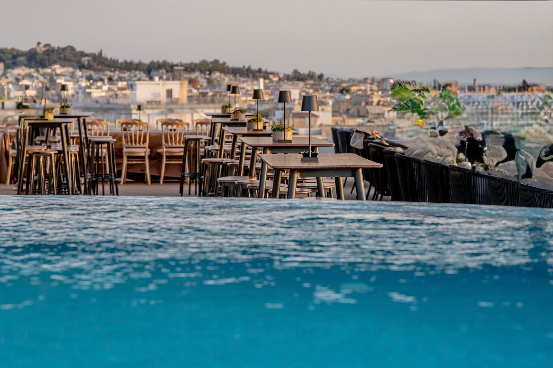 a dock with chairs on it