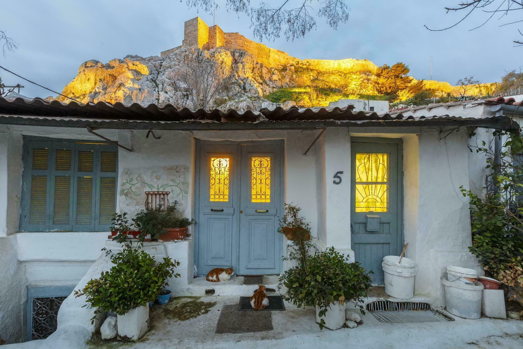 a house with a covered roof