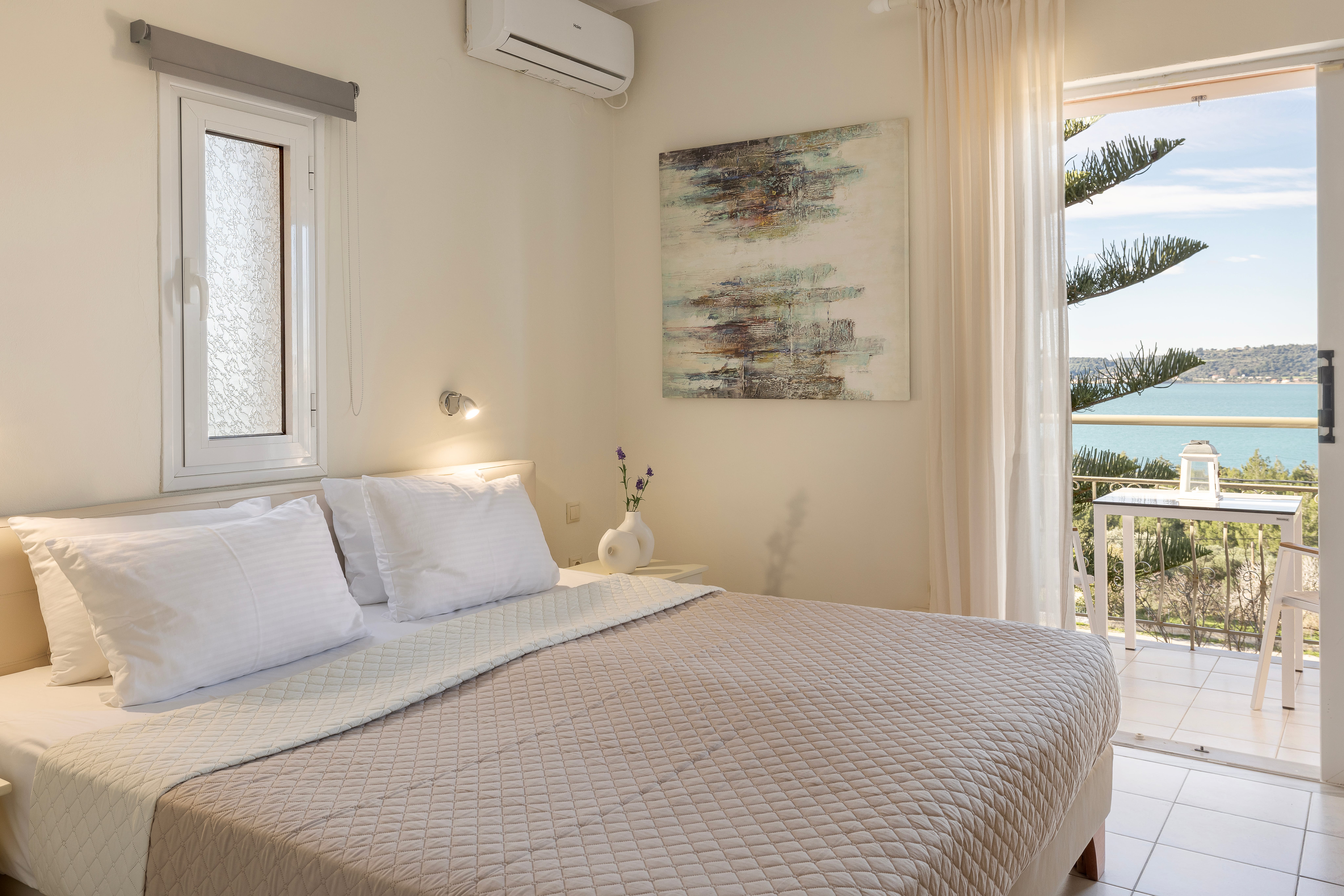 a bed with white sheets