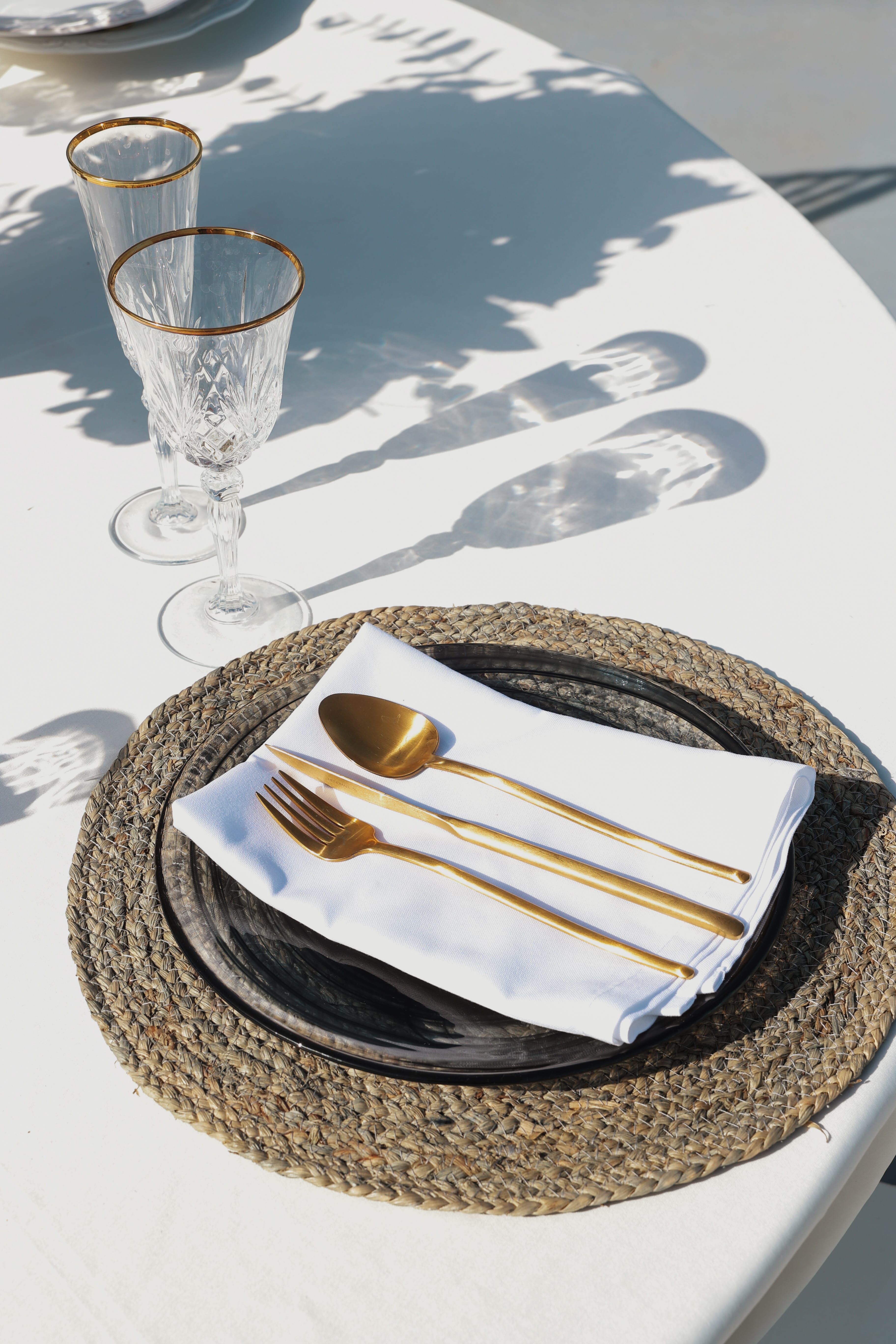a plate with a fork and spoon on it