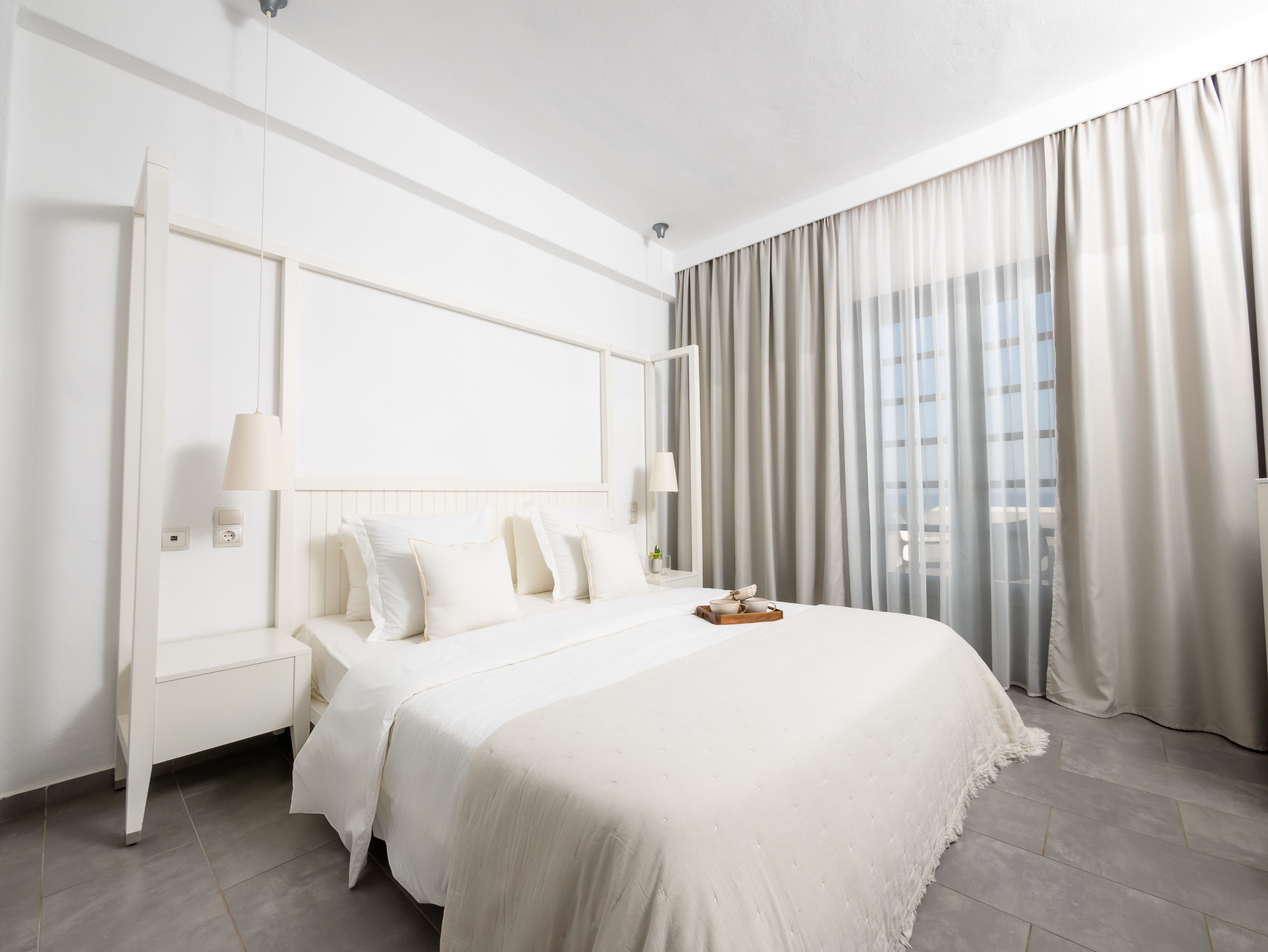 a bed in a room