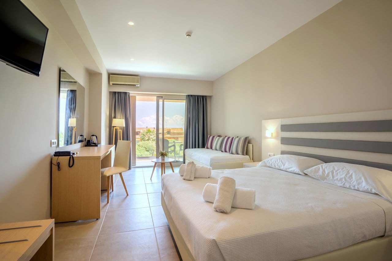 a bedroom with a large bed