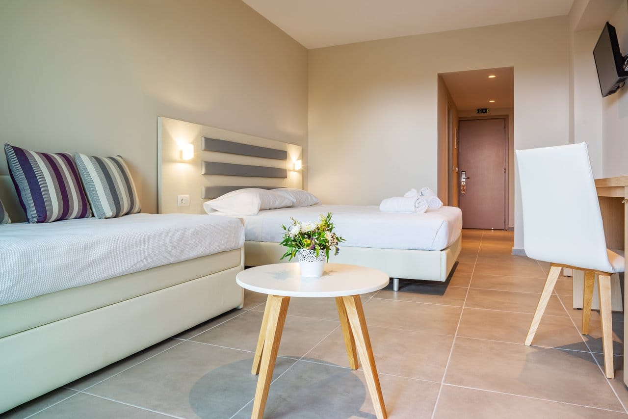 a room with a couch and a table