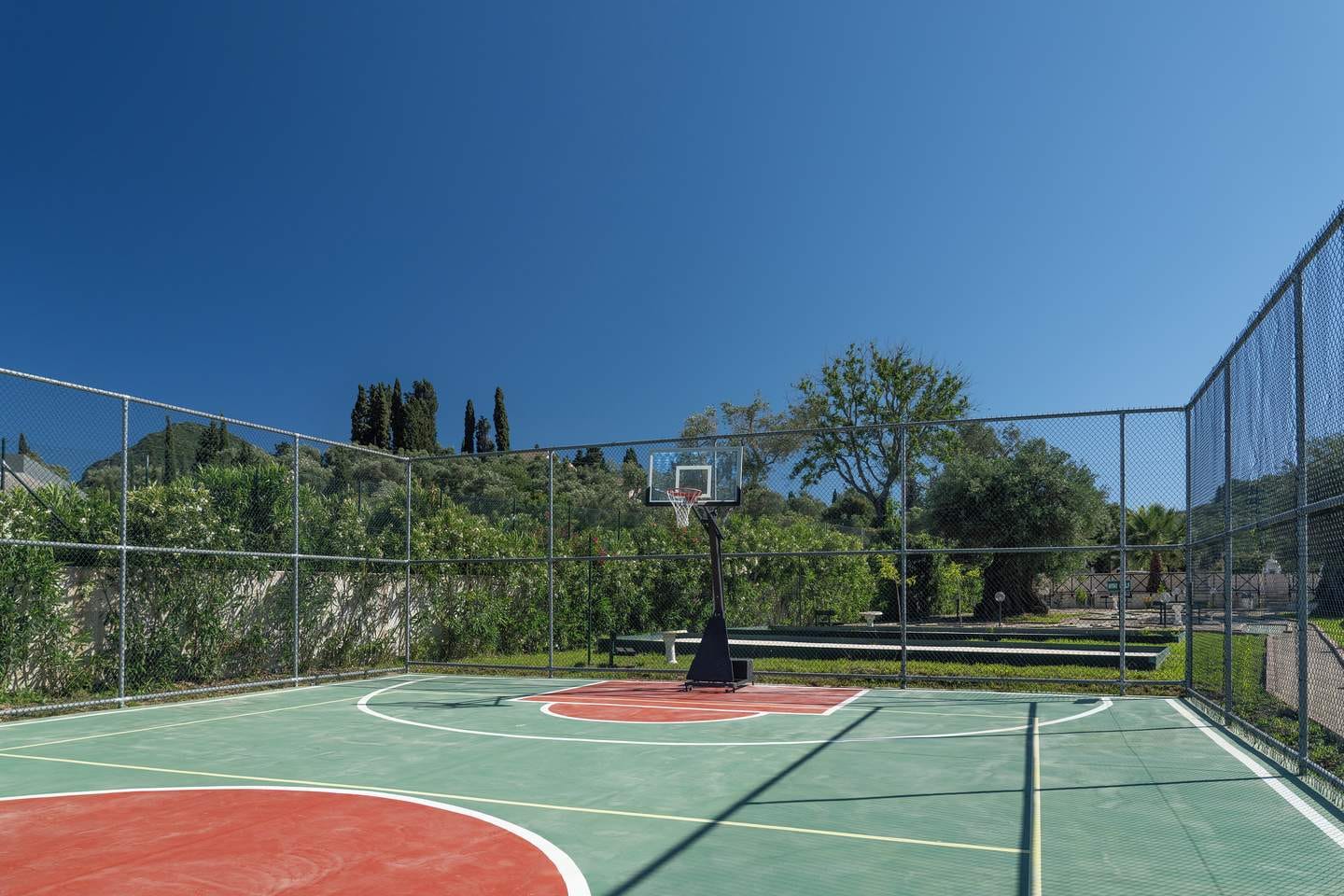 a tennis court with a net