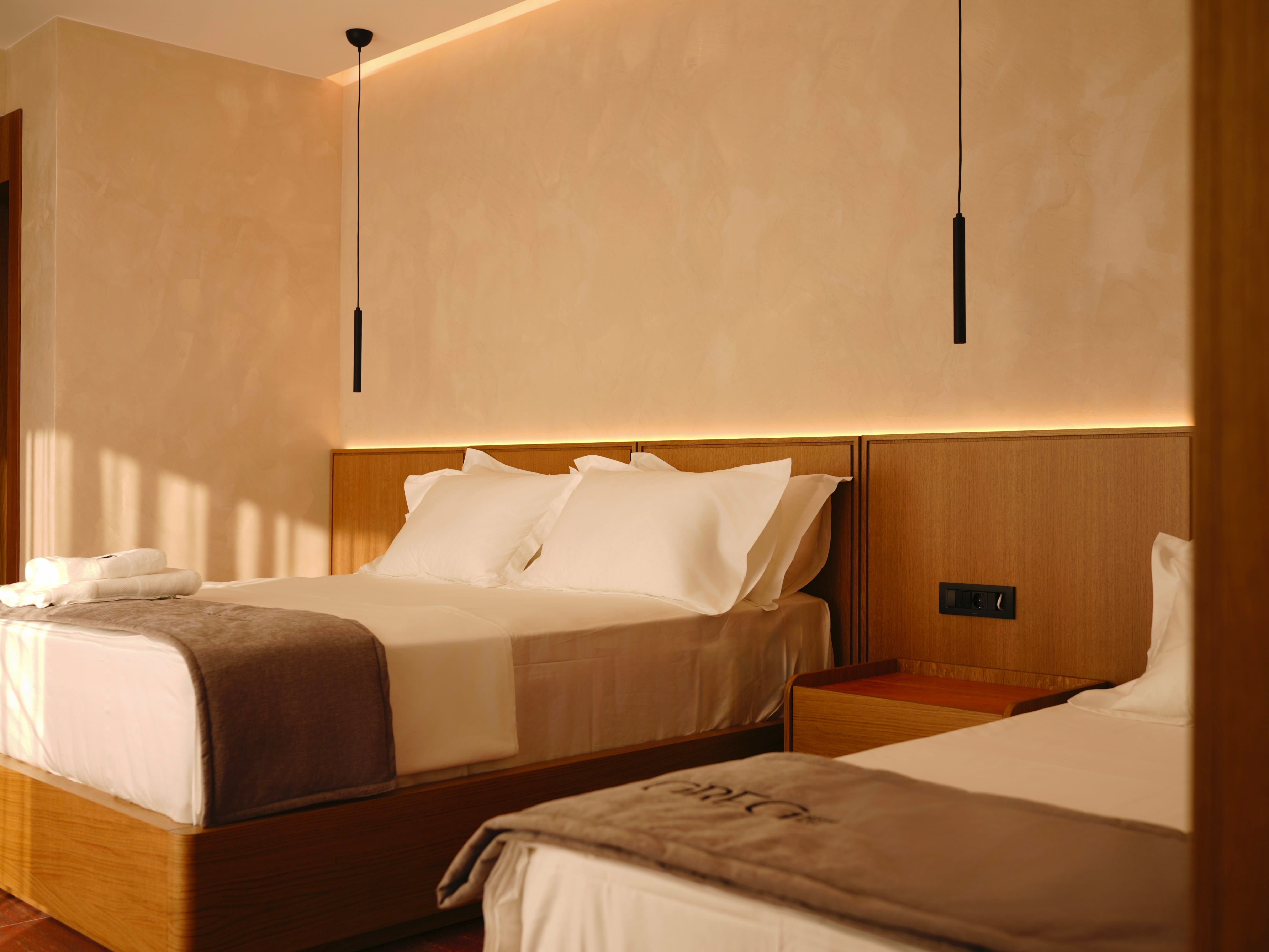 a room with two beds