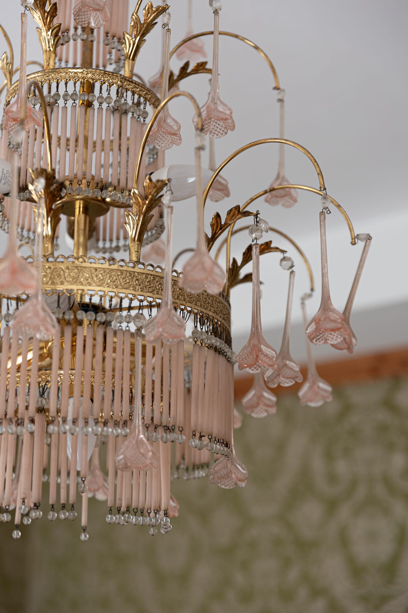 a close-up of a chandelier