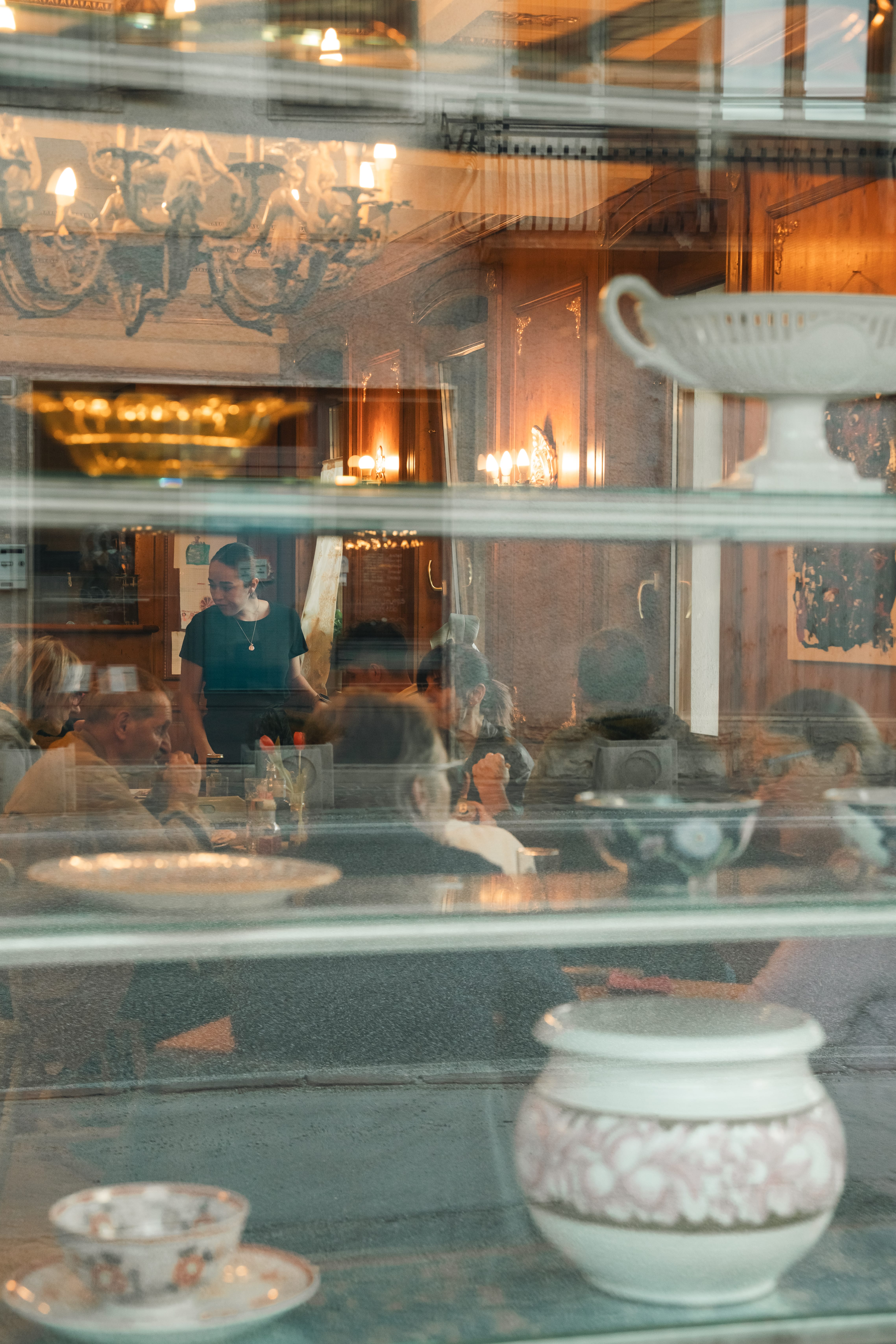 a group of people sitting at a table