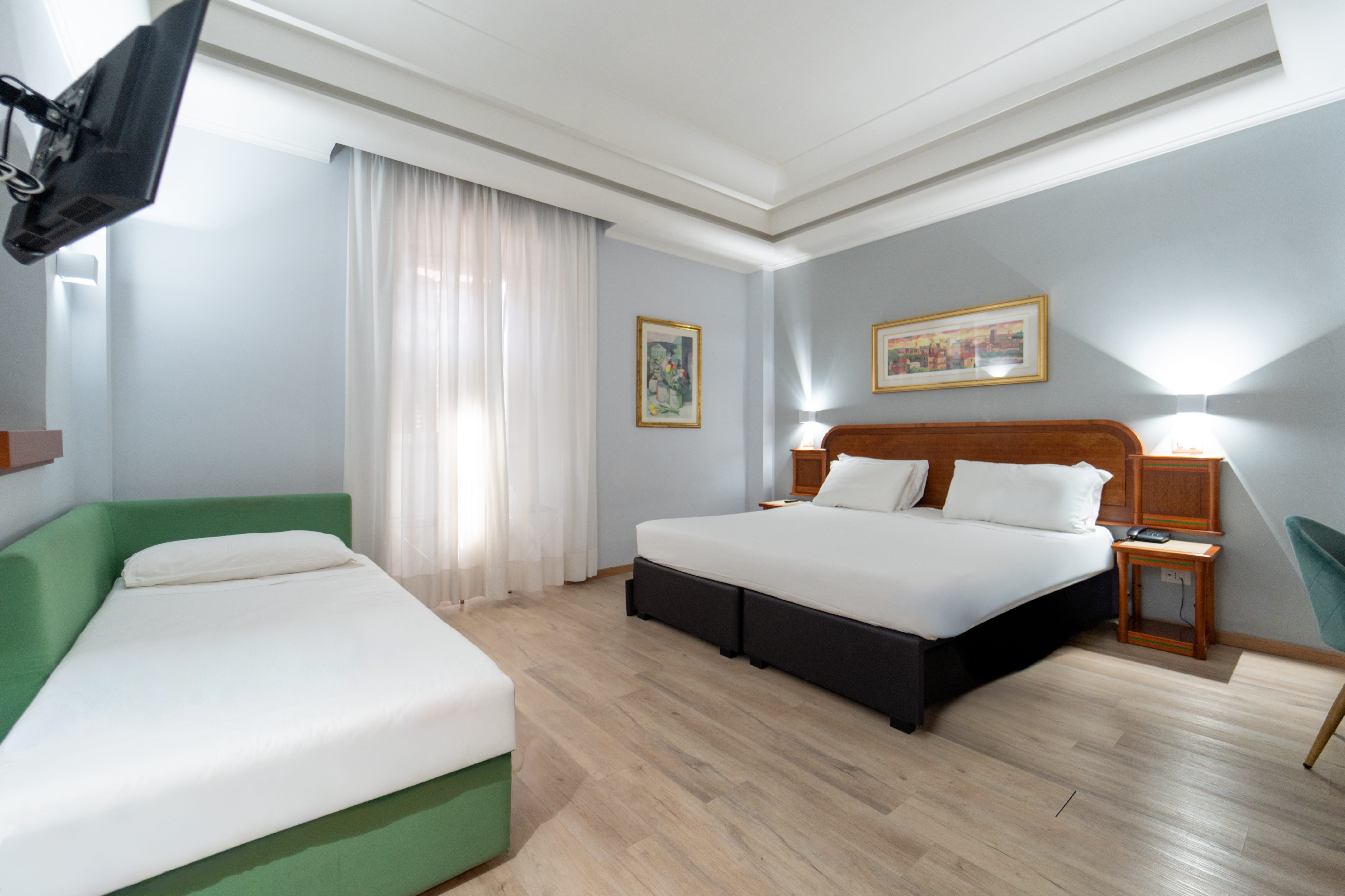 a room with two beds