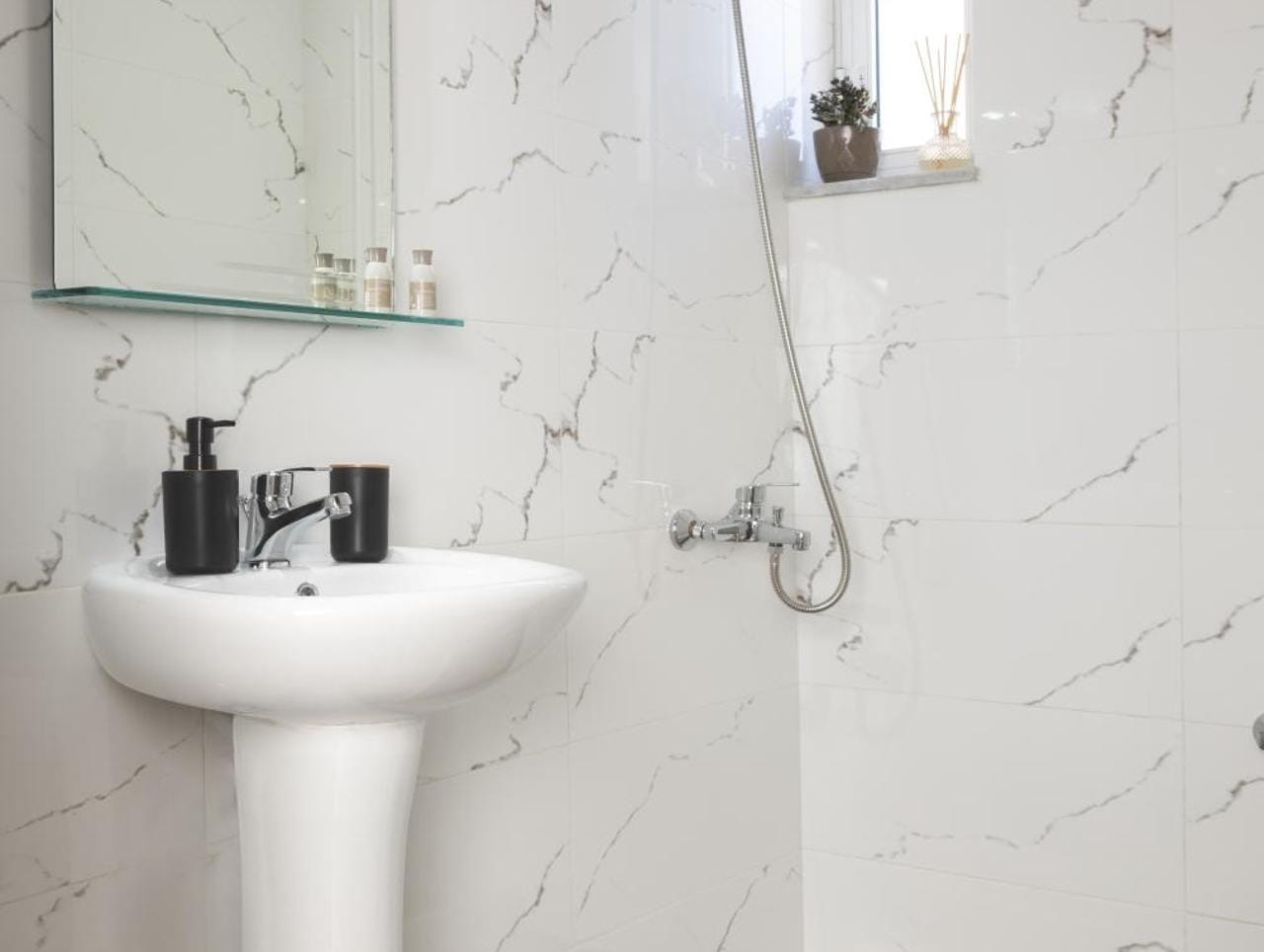 a sink in a bathroom