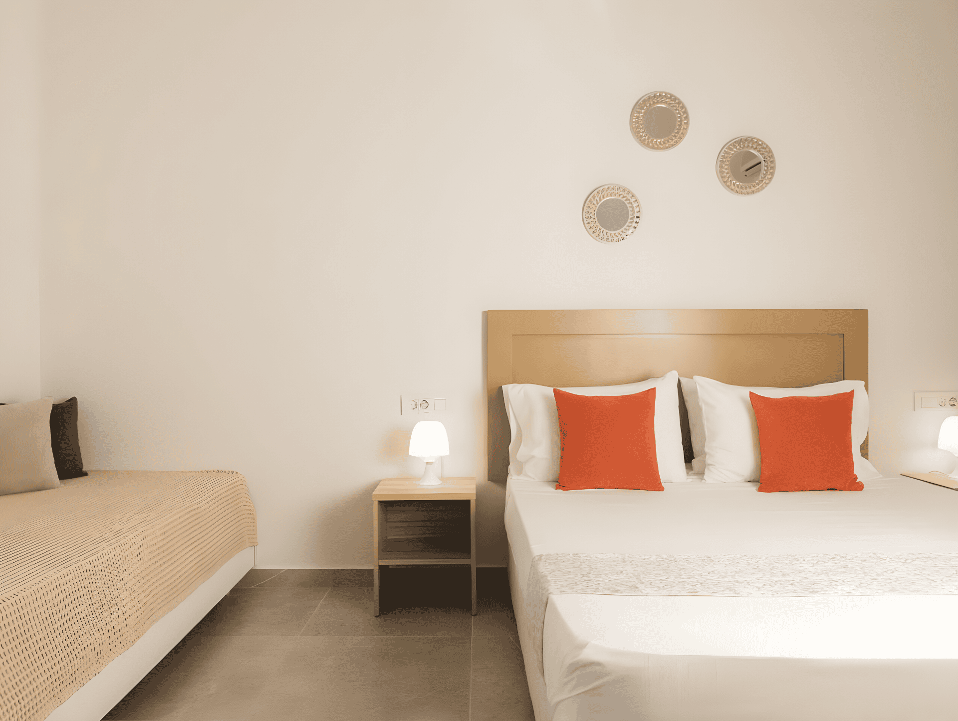 a room with two beds