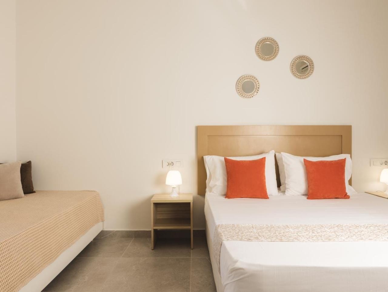 a room with two beds
