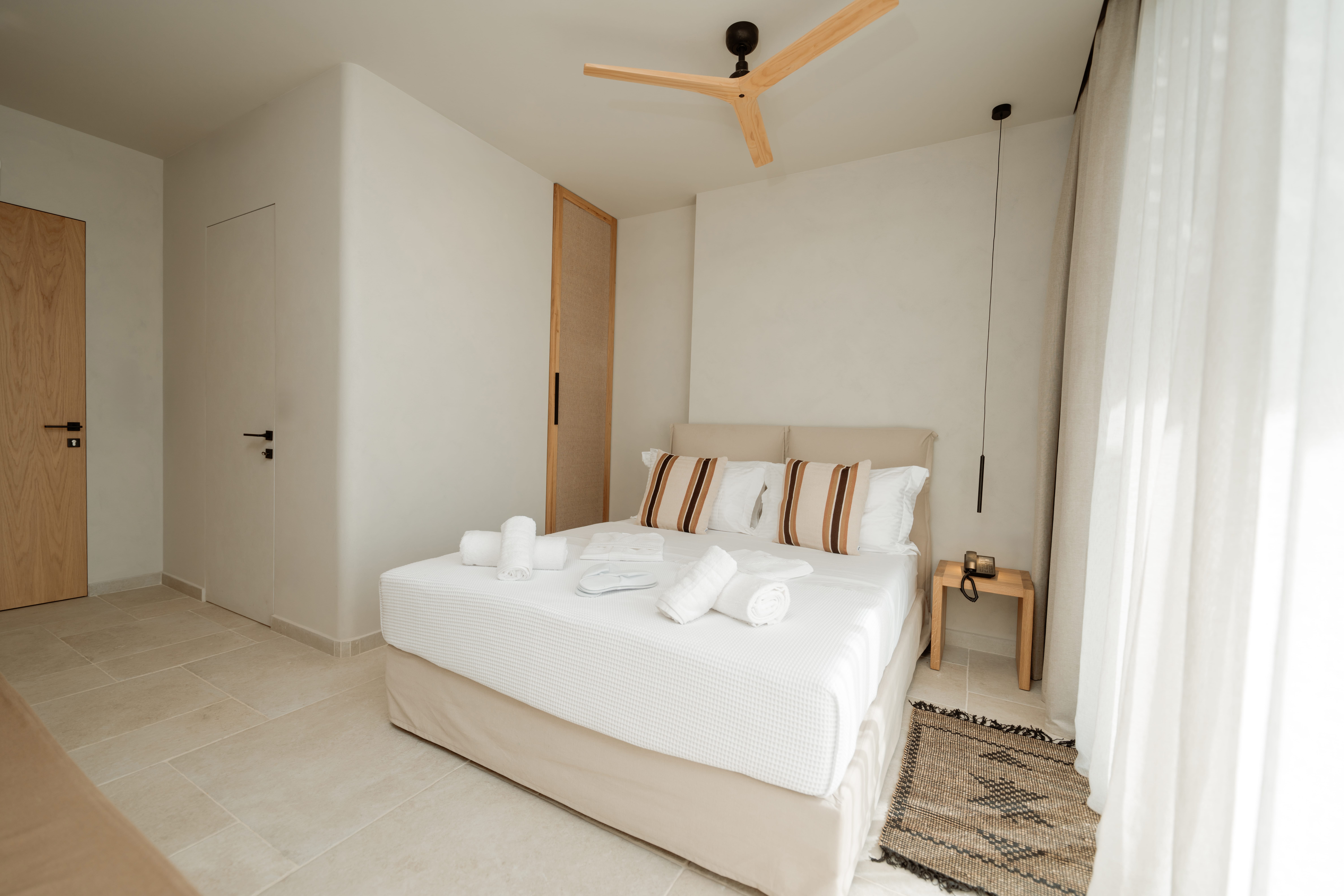 a bed in a room