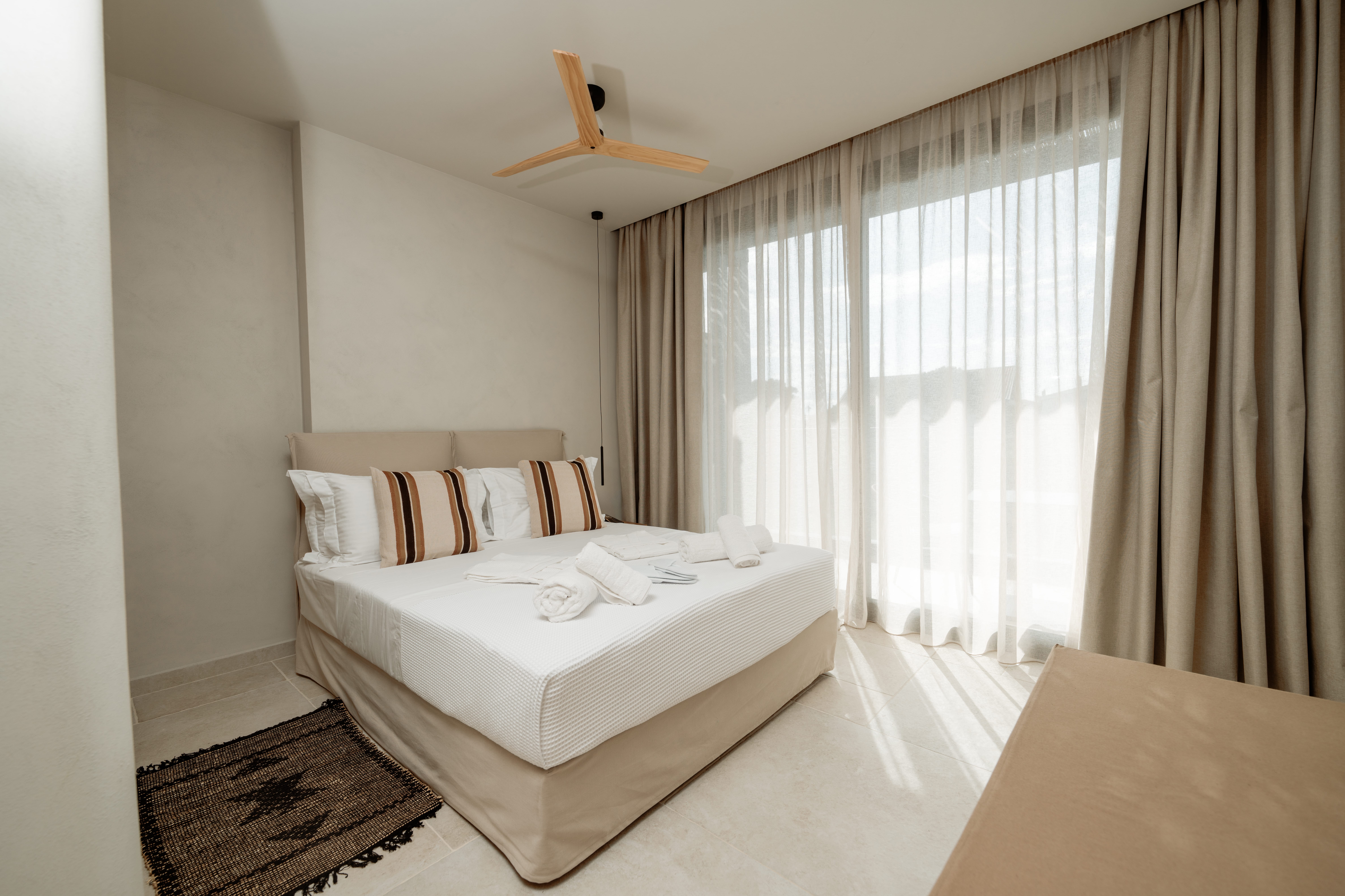 a bed in a room