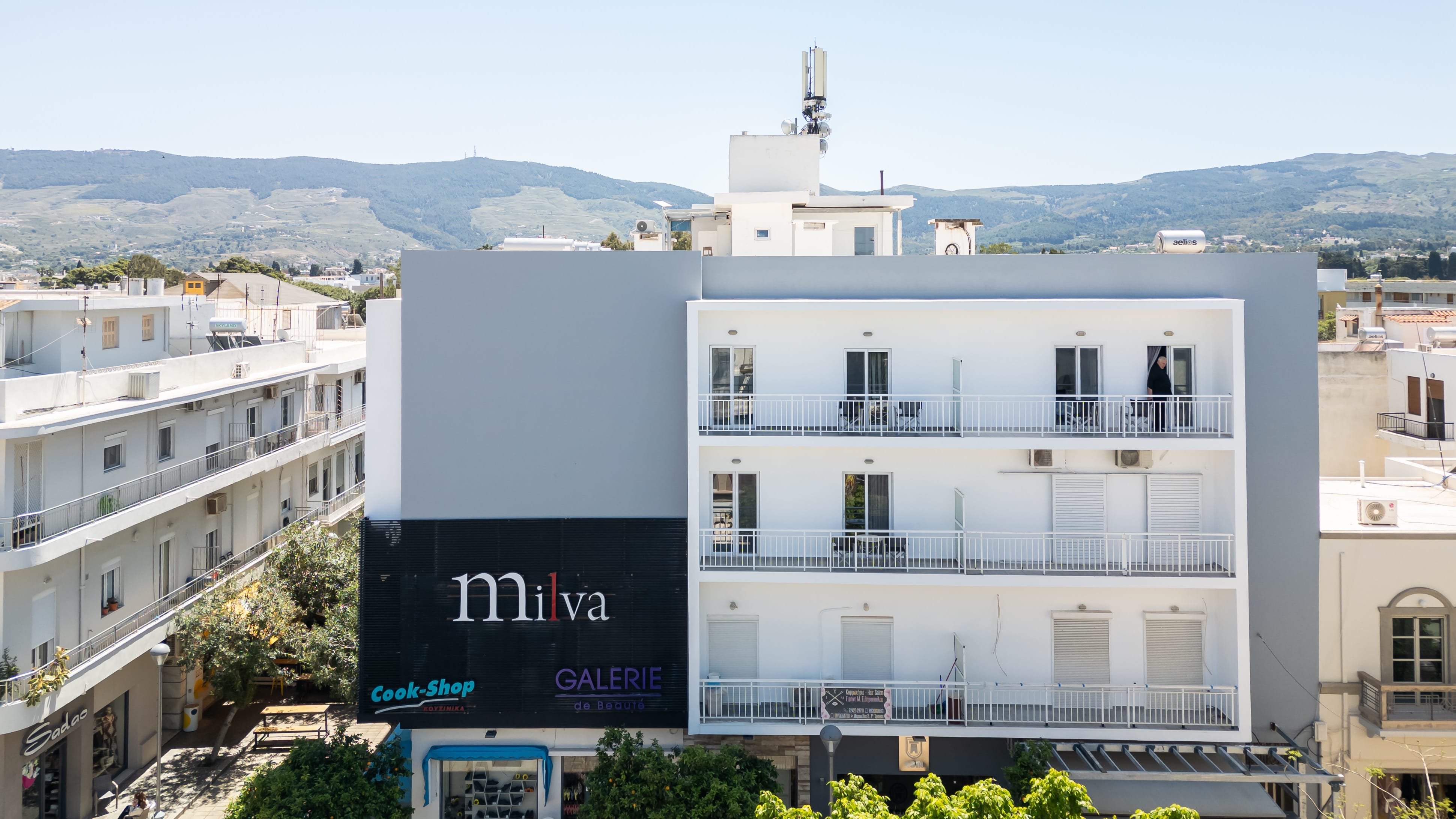 a building with a sign on it