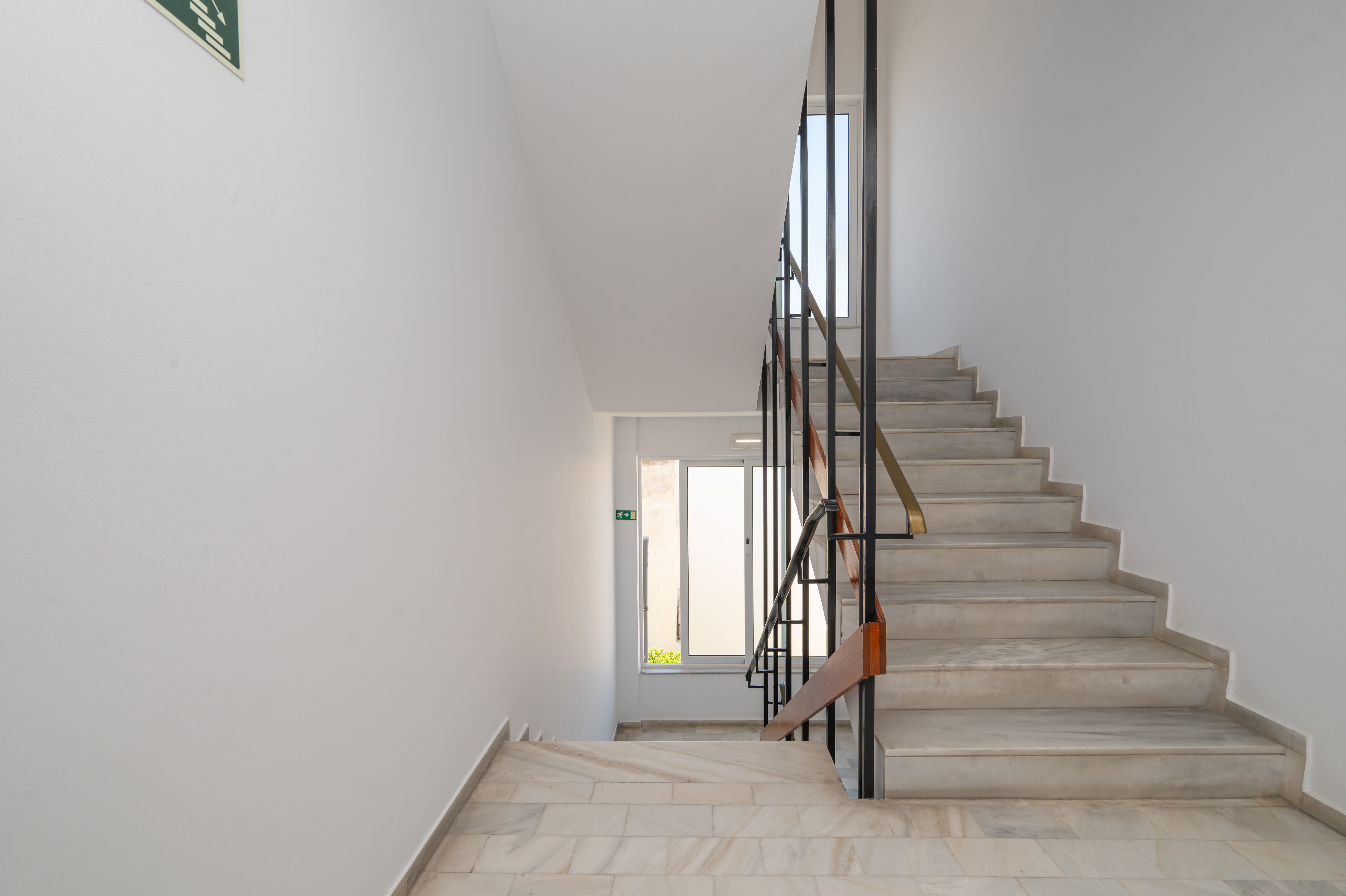 a staircase in a building
