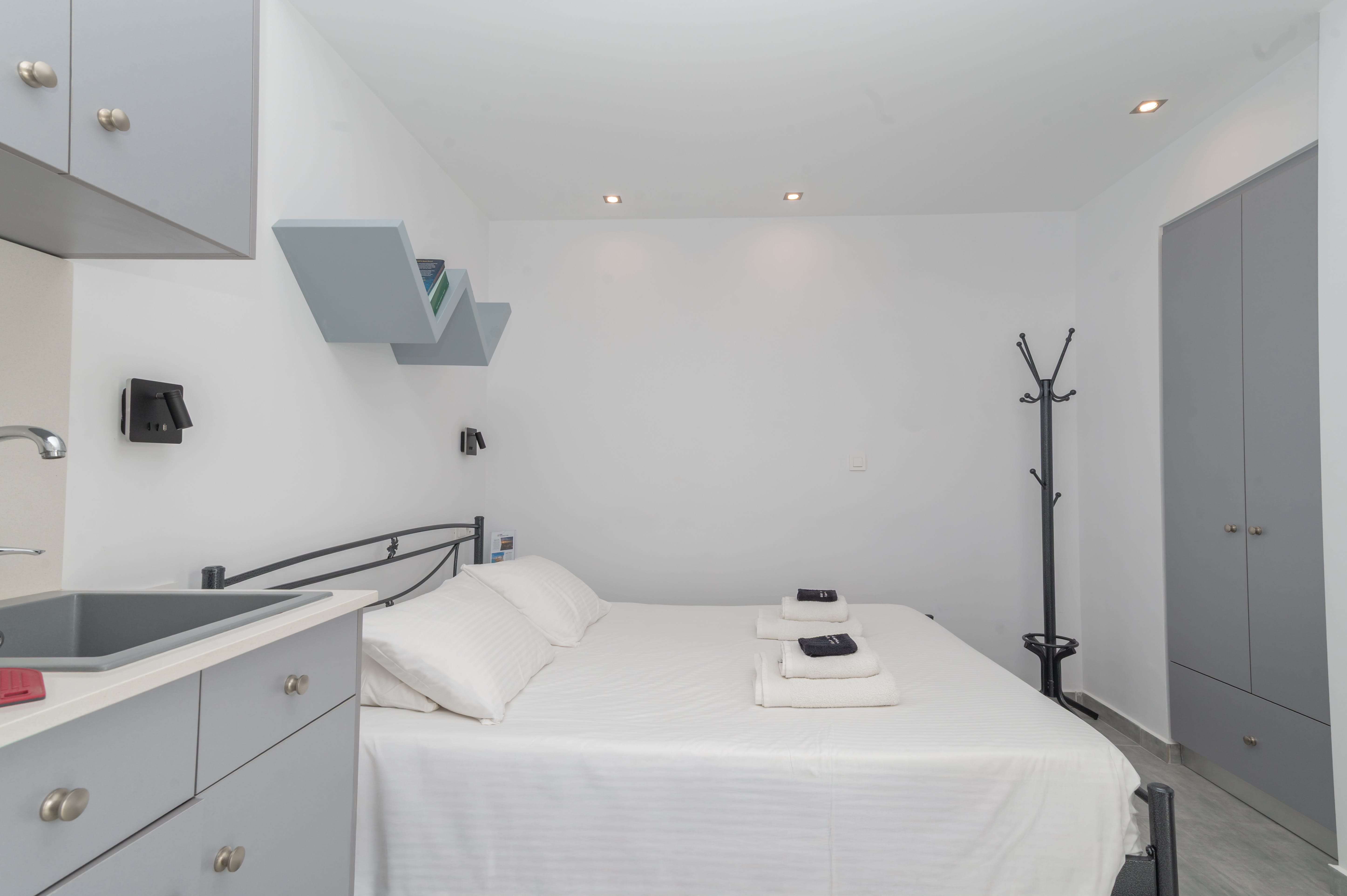 a bed in a room