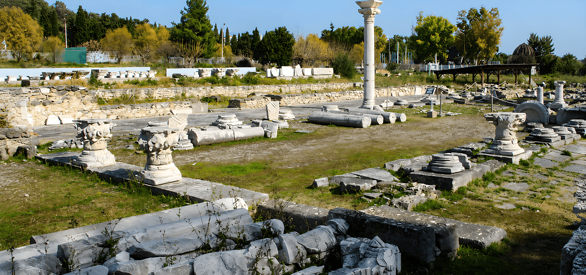 a cemetery with a cross