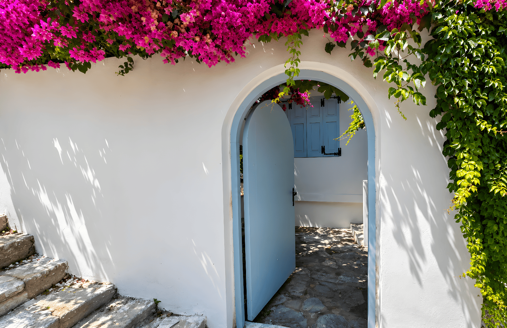 a door with flowers on it